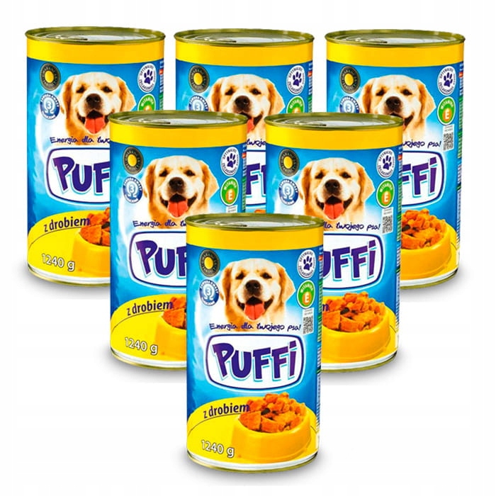 Krmivo pro psy Puffi s drůbeží konzervou 6x1240 g