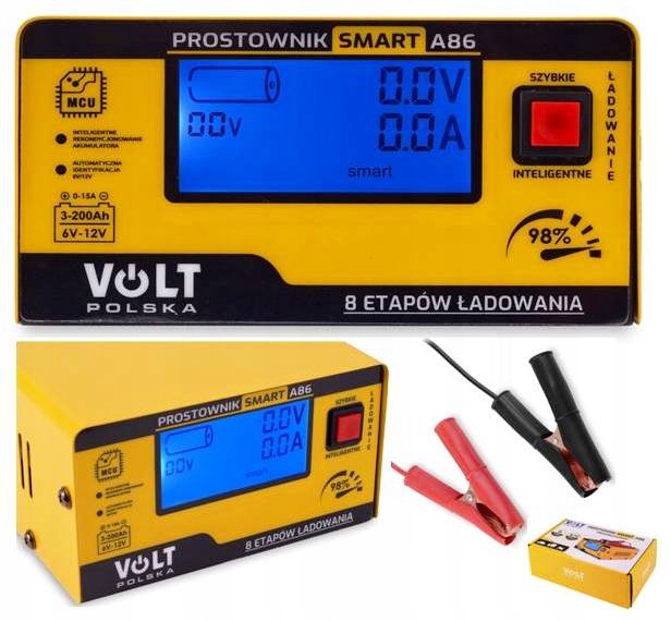 

Ładowarka Prostownik Do Akumulatora 6V 12V 15A LCD