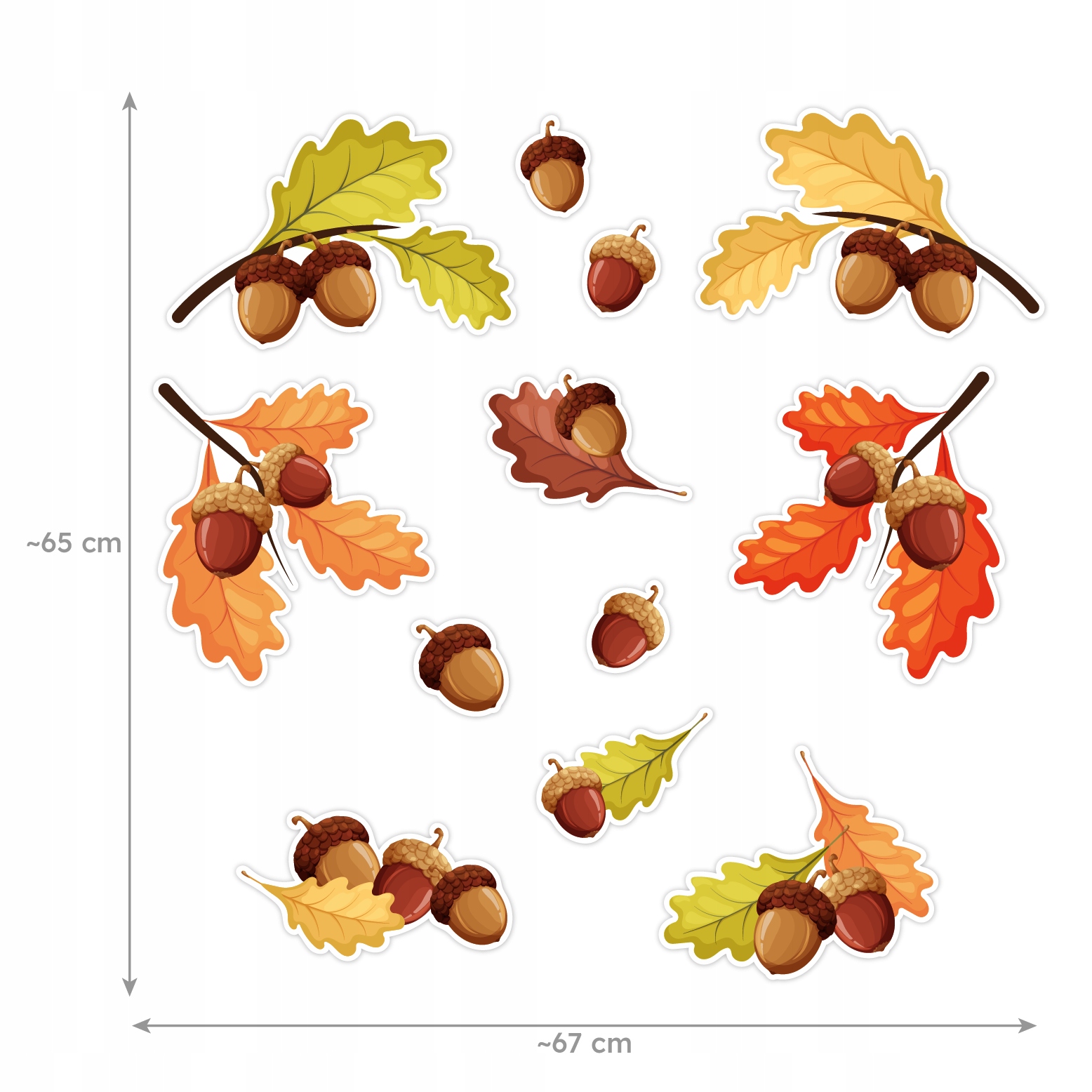 DEKORACJA JESIENNA OKIENNA / NA GAZETKĘ - ŻOŁĘDZIE (dwustronne) - LearnHow EAN (GTIN) 5905080747331