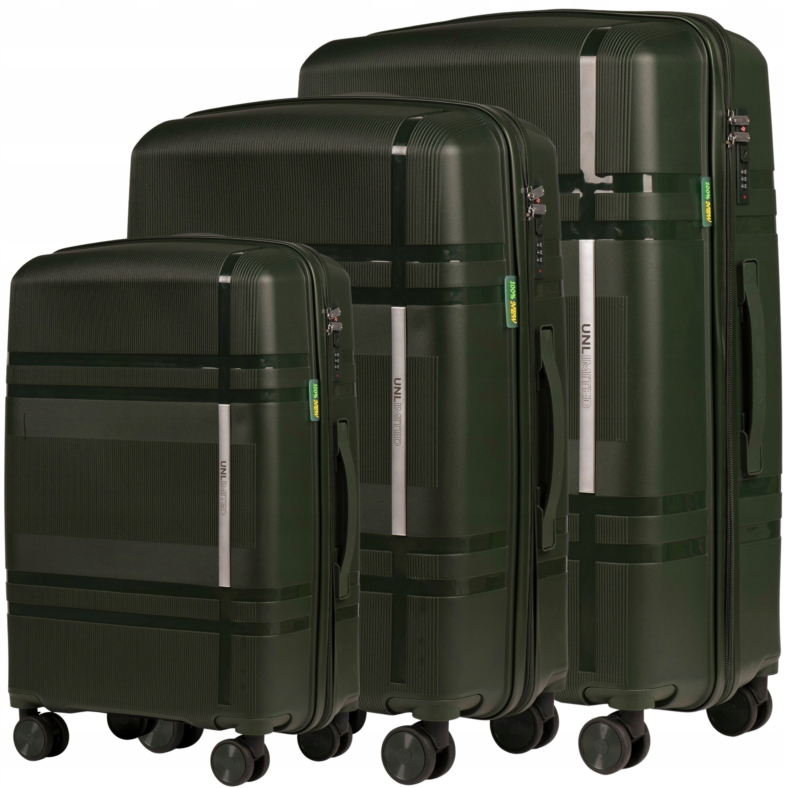 KOMPLET XXL 3 sztuki NIEZNISZCZALNY BAGAŻ WALIZKI POLIPROPYLEN