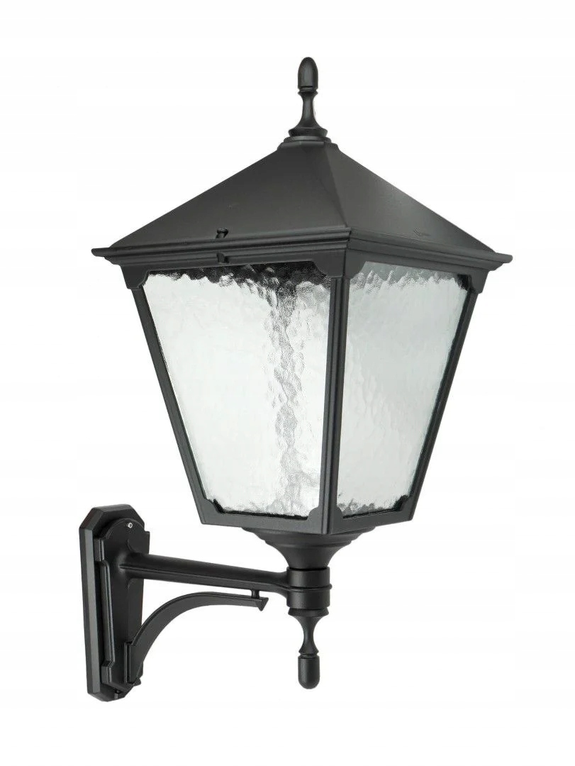 Venkovní nástěnné svítidlo retro černé skleněné, horní 72 cm Su-ma
