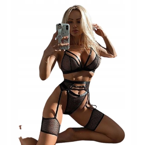 EROTYCZNY ZESTAW BIELIZNY STRINGI BIUSTONOSZ L Marka Inna marka