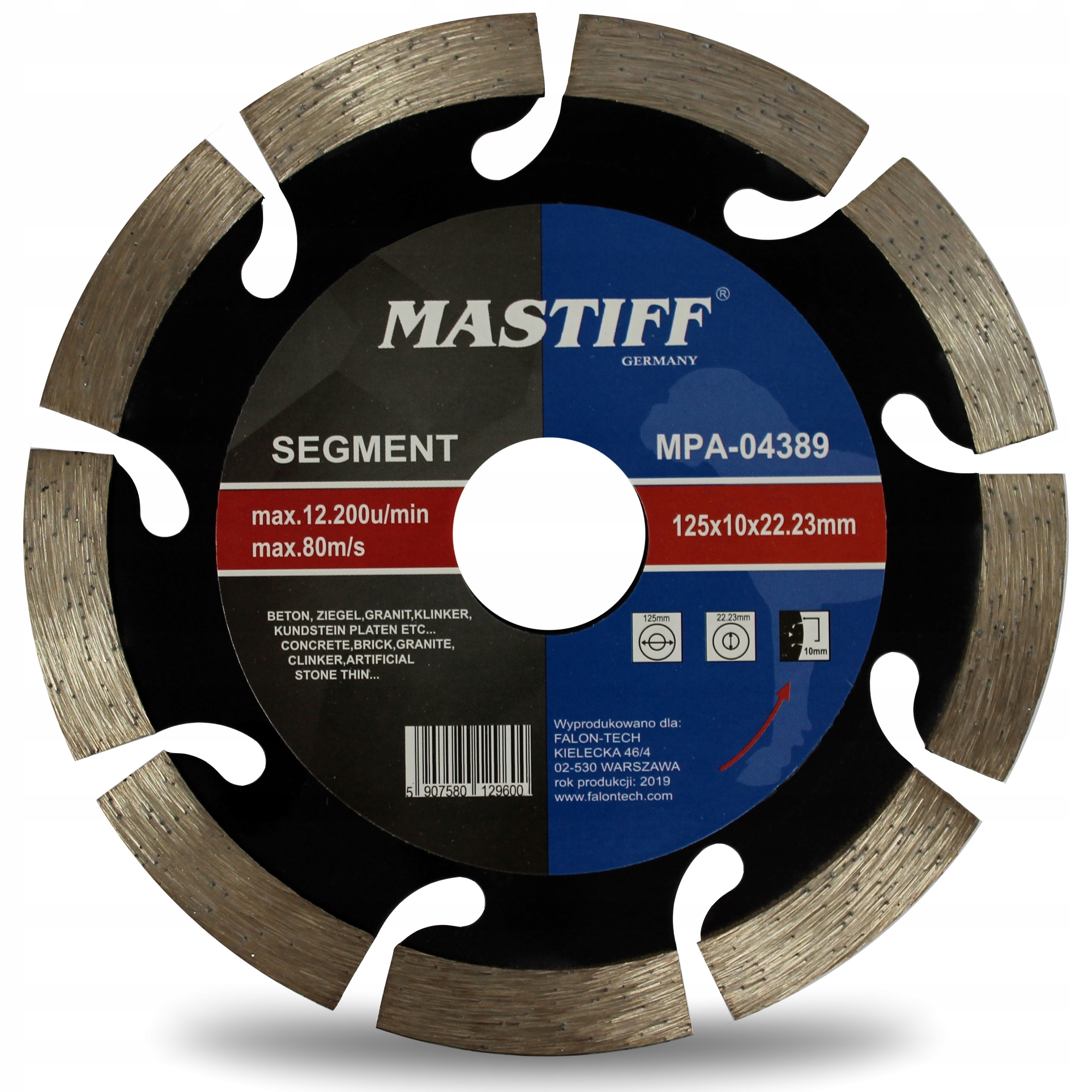 

Tarcza Diamentowa Betonu 125 mm Segment Mastiff cz