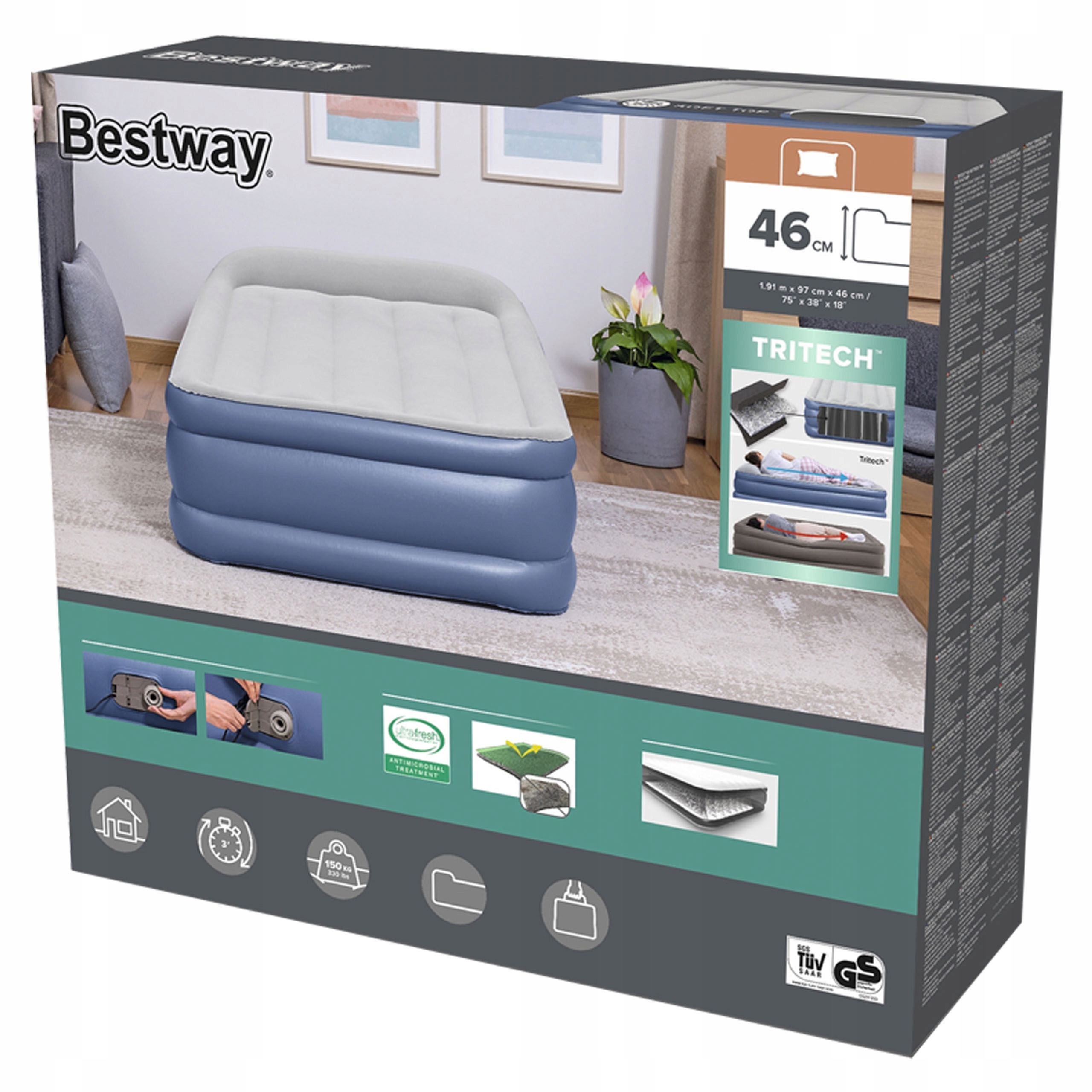 Matrace Jednolůžko na spaní 191x97x46 cm Bestway 67628