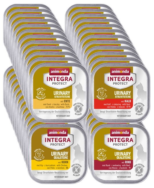 Animonda Integra Urinary Struvite Oxal 48x100g MIX 4 příchutí