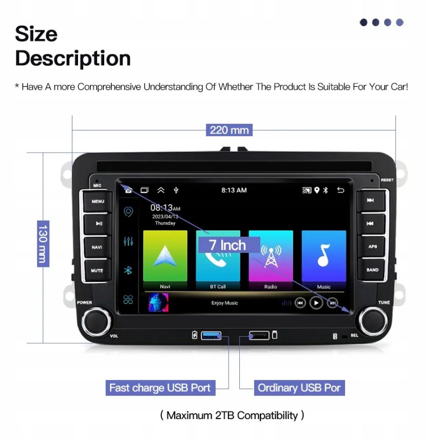RADIO SAMOCHODOWE NAWIGACJA 2DIN RADIO VW PASSAT B6 B7 GOLF 5 V 6 VI PRO Złącza AUX RCA Pre-out (przedwzmacniacz) RCA Sub-out (subwoofer) USB