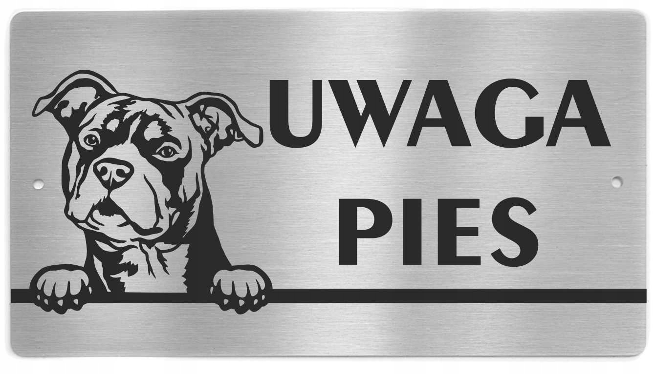 

Tabliczka Uwaga Pies stal nierdzewna inox Amstaff