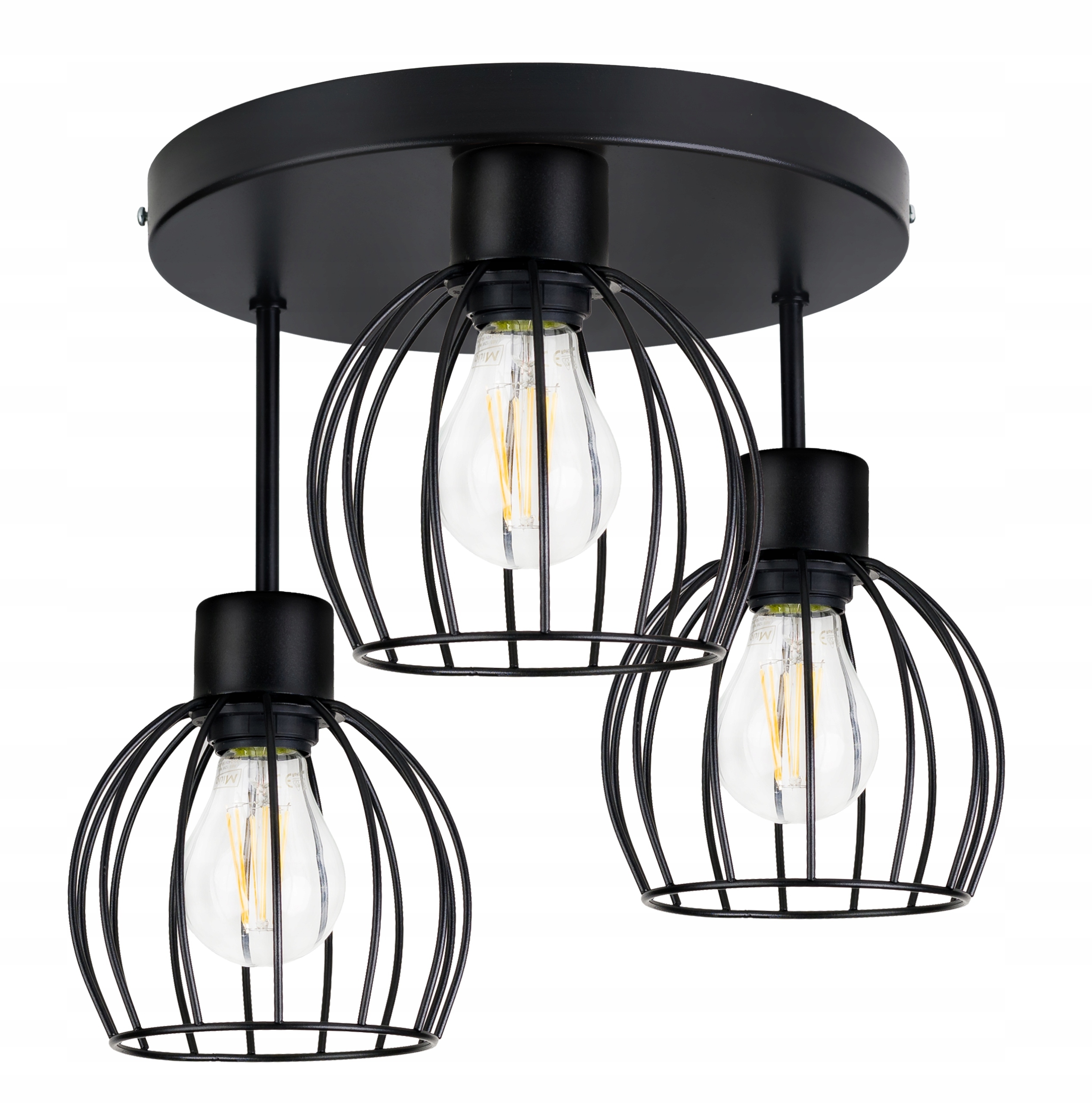 Lampa Wisząca Sufitowa Okrągła Kula Druciana 3XE27