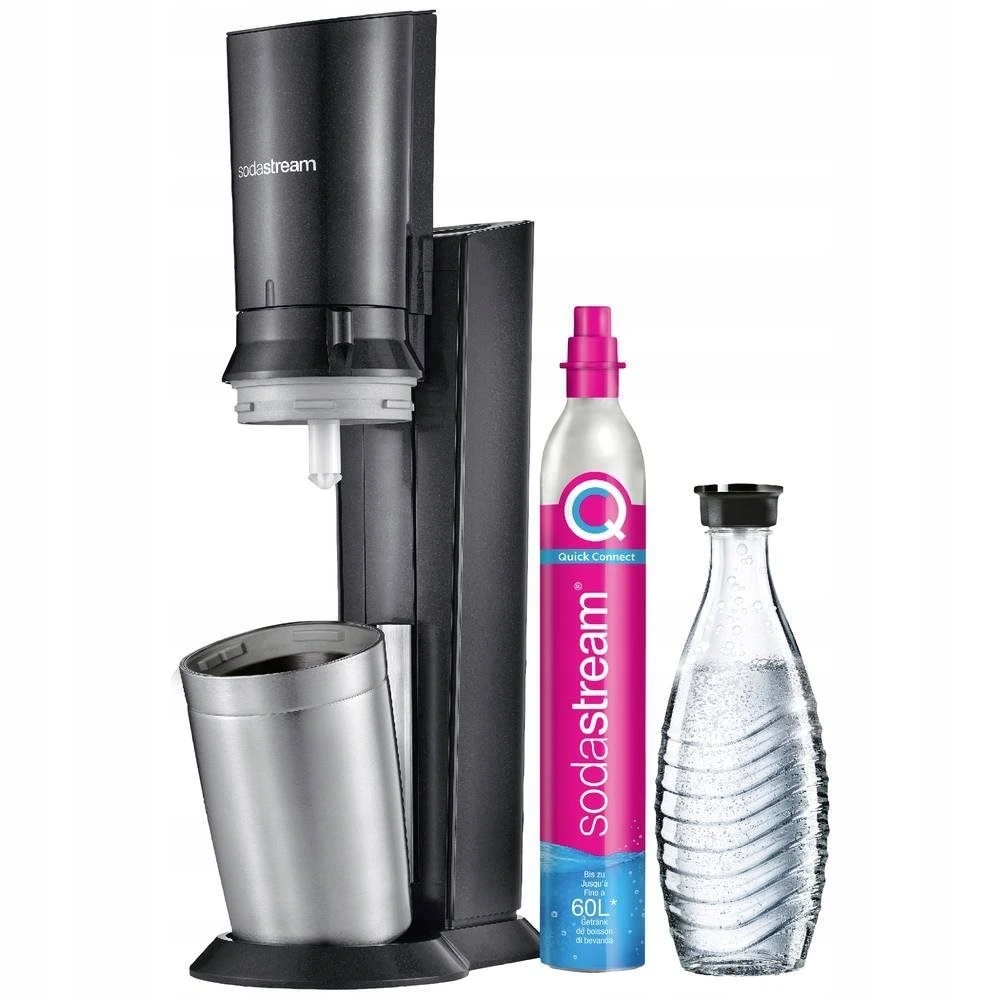 SodaStream Crystal 3.0 sklenená fľaša 0.615 L bombička Farba: Čierna