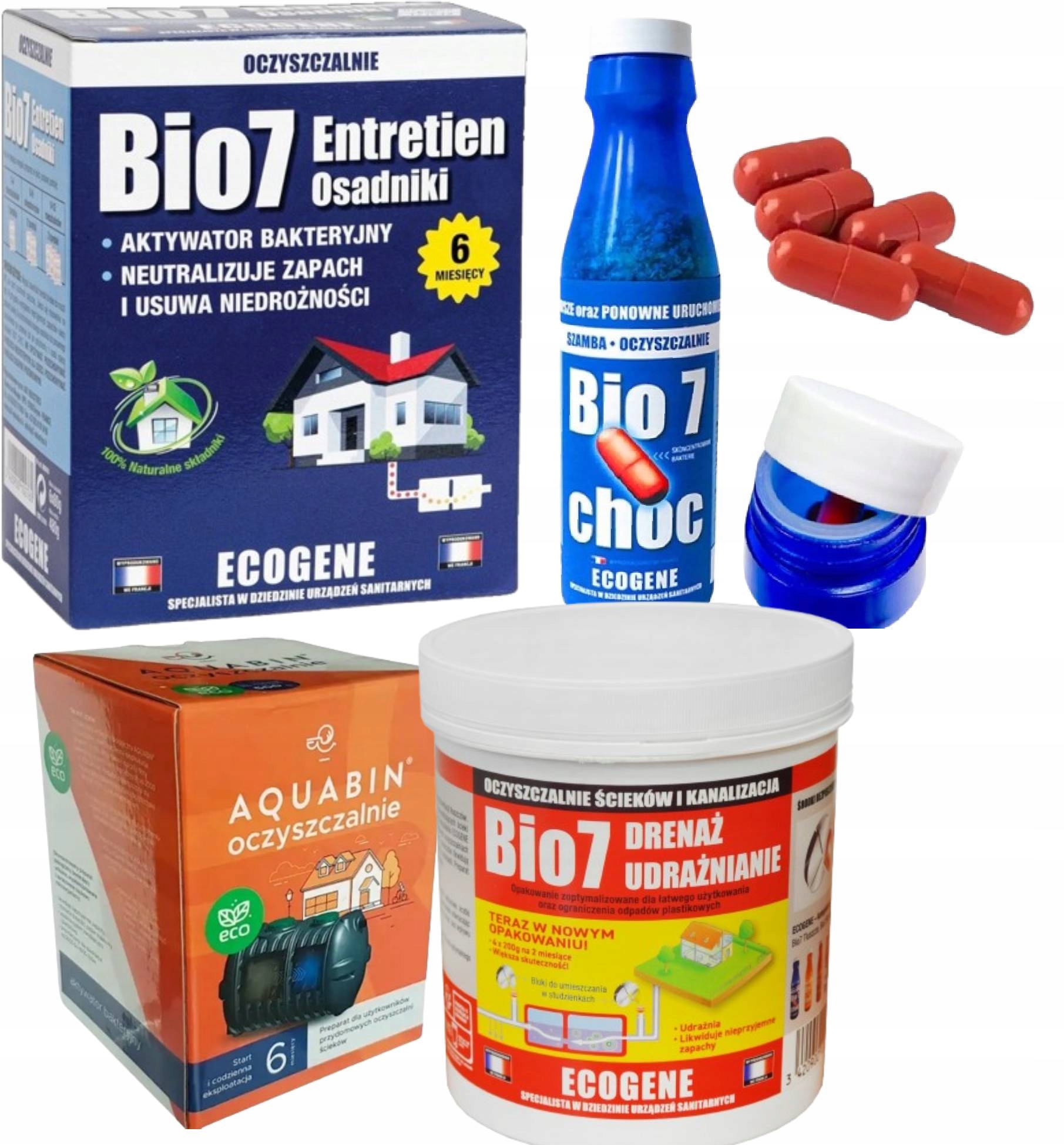 Zestaw bioBAKTERII Środków Oczyszczalni Zbiornika Szamba starter+utrzymanie