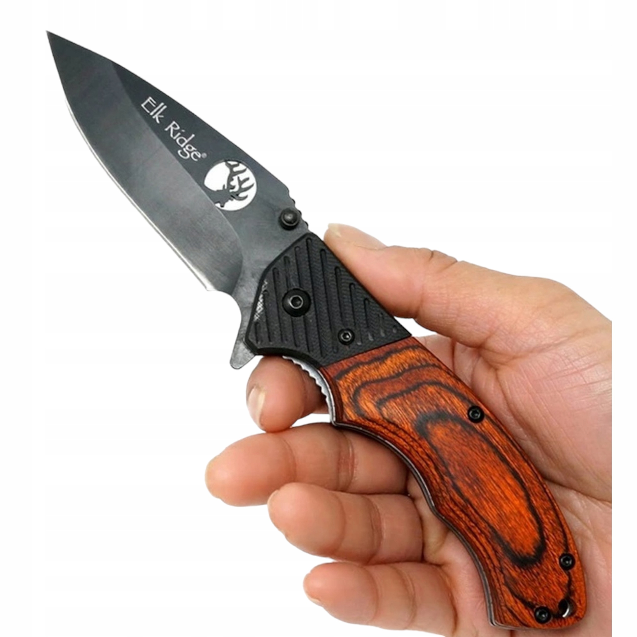 Nůž Lovecký Nůž Taktický značkový Elk Ridge ER-566BPW Obkladové dřevo