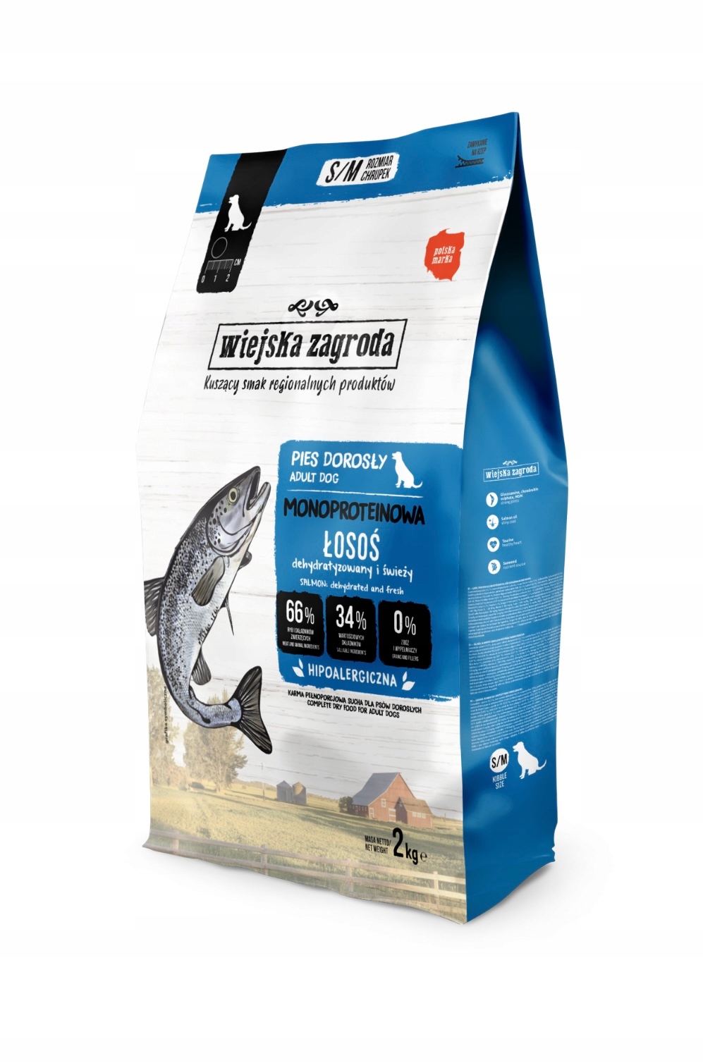 Levně Wiejska Zagroda Krmivo pro psy Losos Monoproteinové 2 kg