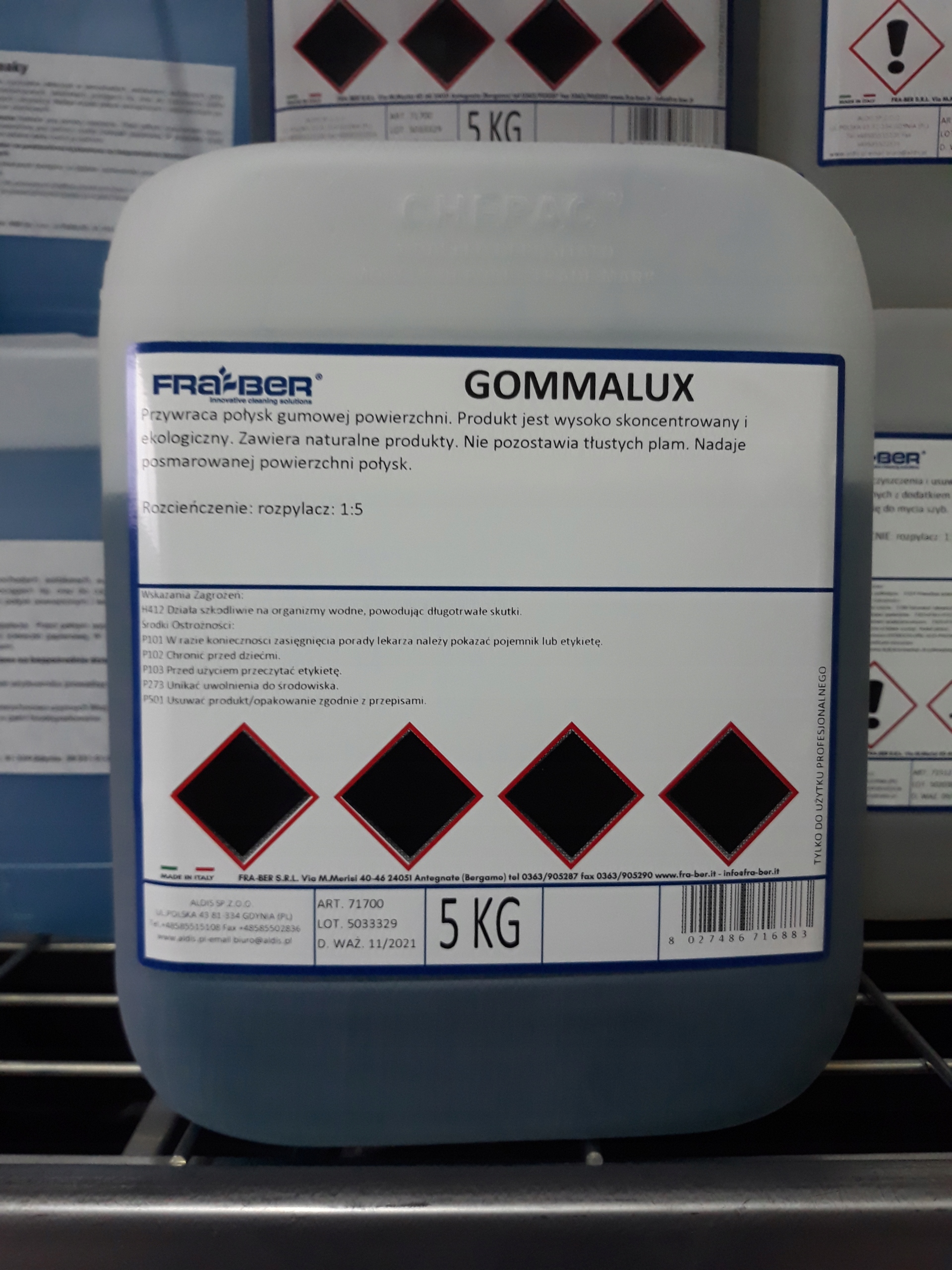 Fraber Gommalux 5kg Preparat czernidlo do opon Brand Other