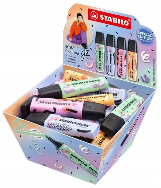 Barevný Zvýrazňovač pro žáka Pastel 30 barev V Pouzdru Stabilo