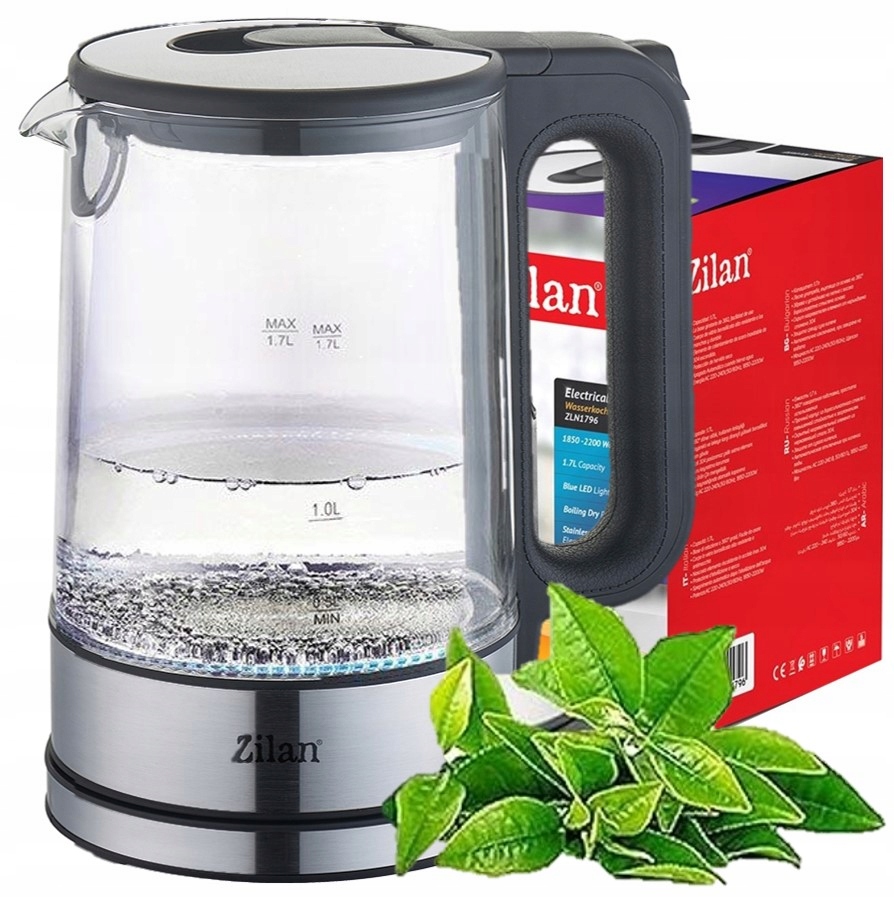 CZAJNIK ELEKTRYCZNY SZKŁO LED 1,7L 2200W