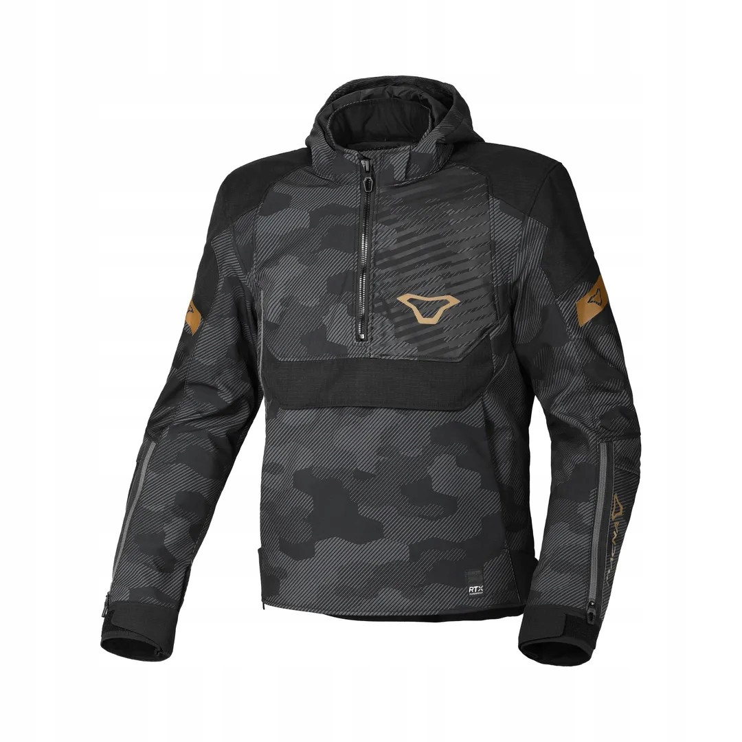 Motocyklová Bunda Macna Traffiq Camo Čierna/sivá Bunda S Kapucňou