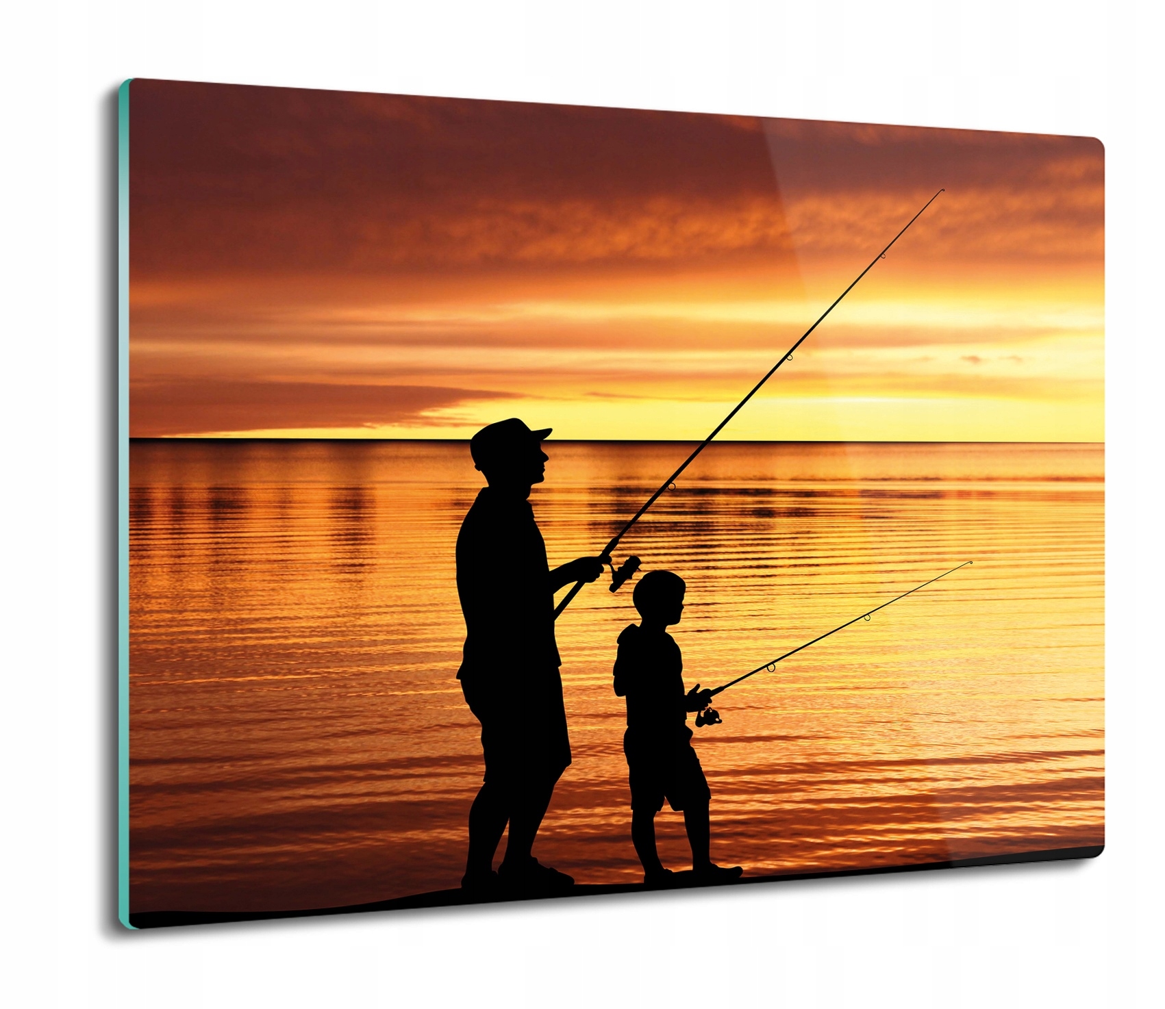 

Rybacy woda słońce 60x52 deska na prezent szklana