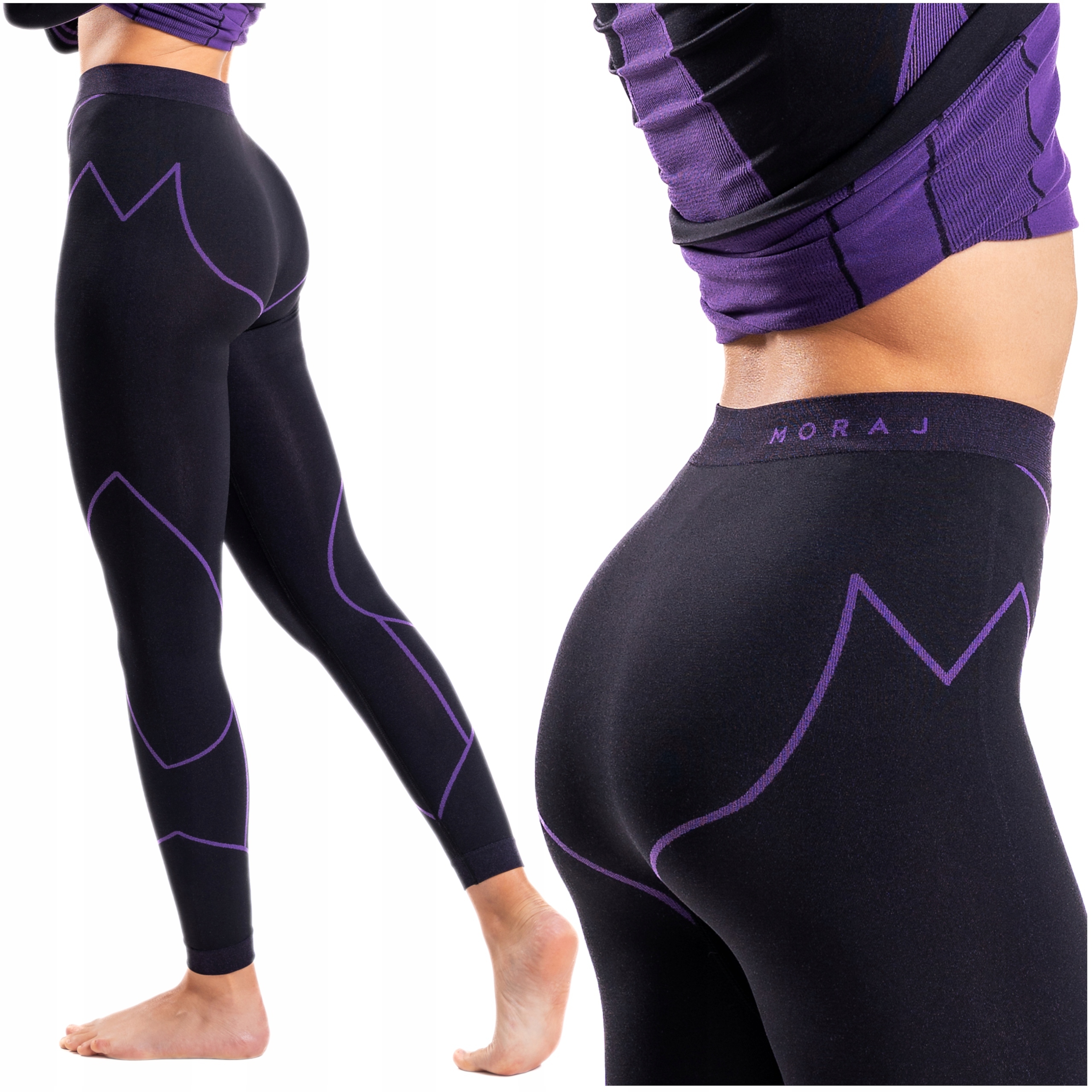 Legginsy Termoaktywne Dopasowane Getry Bezszwowe Spodnie Thermo Moraj L