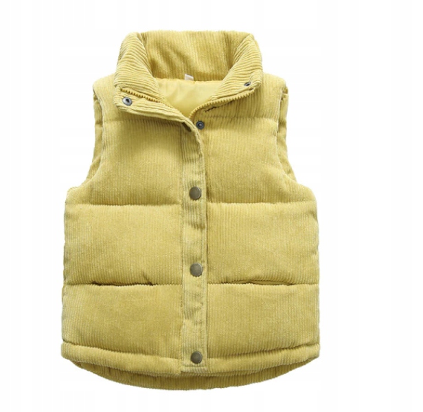 MODNY BEZRĘKAWNIK DLA DZIECKA CIEPŁA KAMIZELKA SZTRUKSOWA