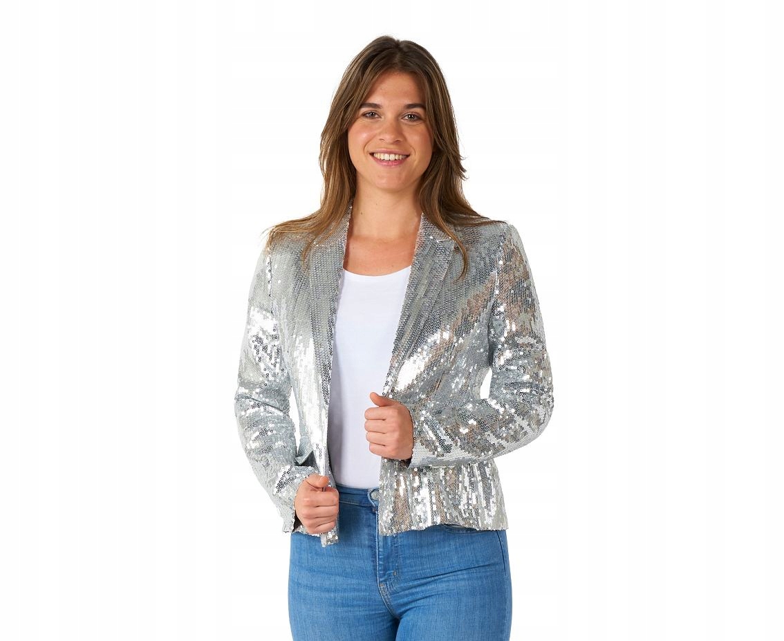 Sako Stříbrné Flitry Karnevalový kostým Halloween 40/42 (L)