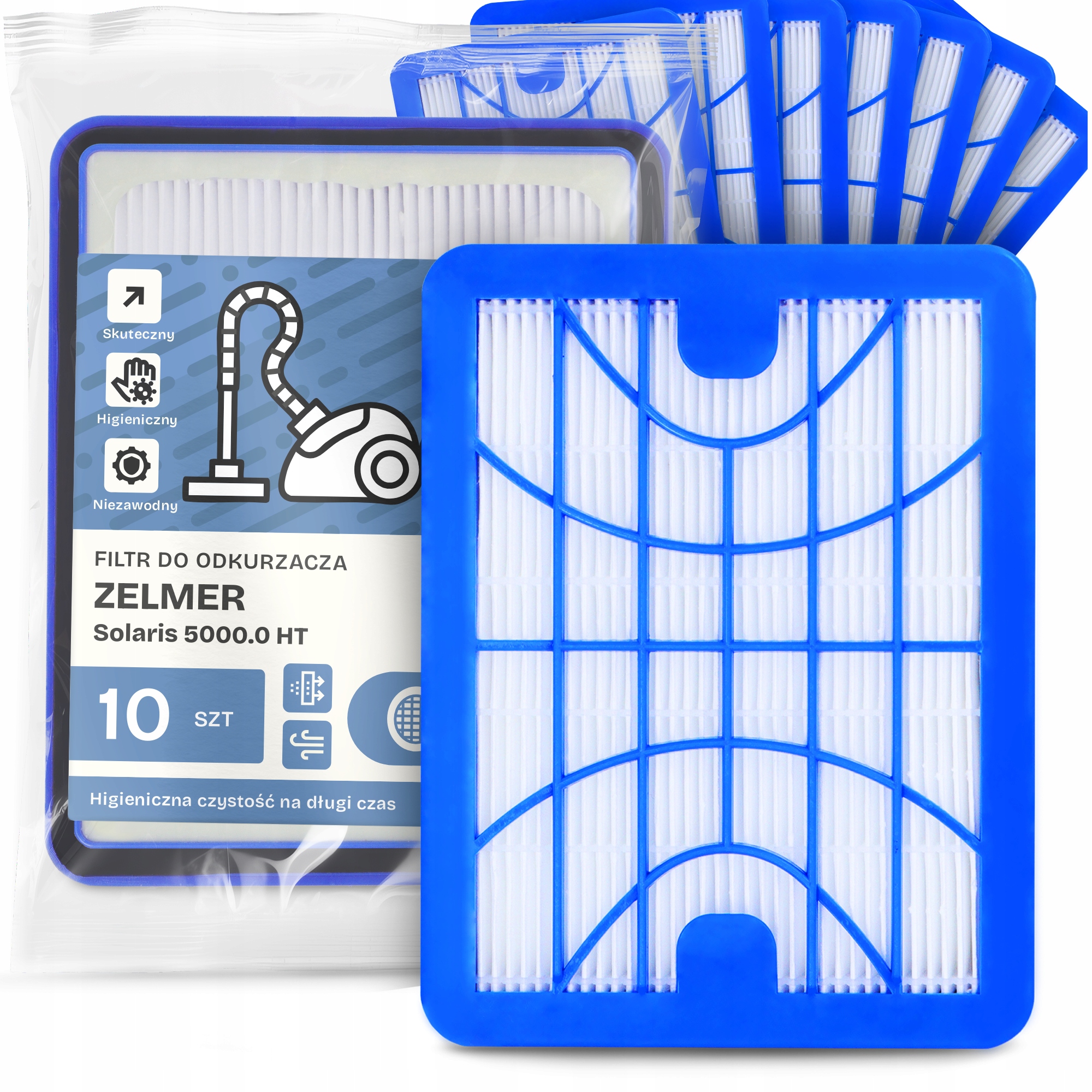 10 x Vzduchový Filtr Pro Vysavač Zelmer Solaris 5000.0 Ht Hepa H13 Em-w