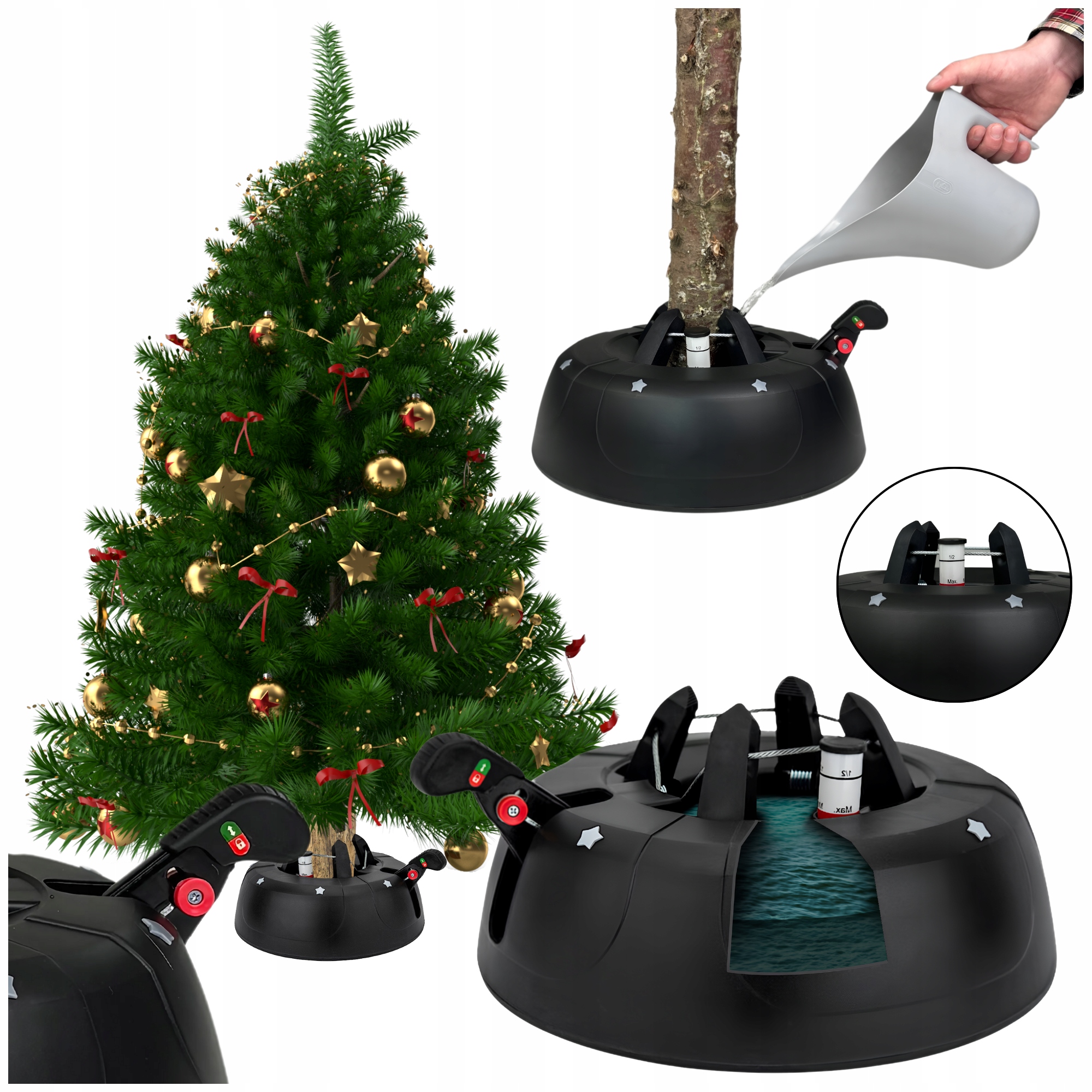 Stojan Pod Vánoční Stromek Stabilní Základna Pro Živý Stromek Do 3 M