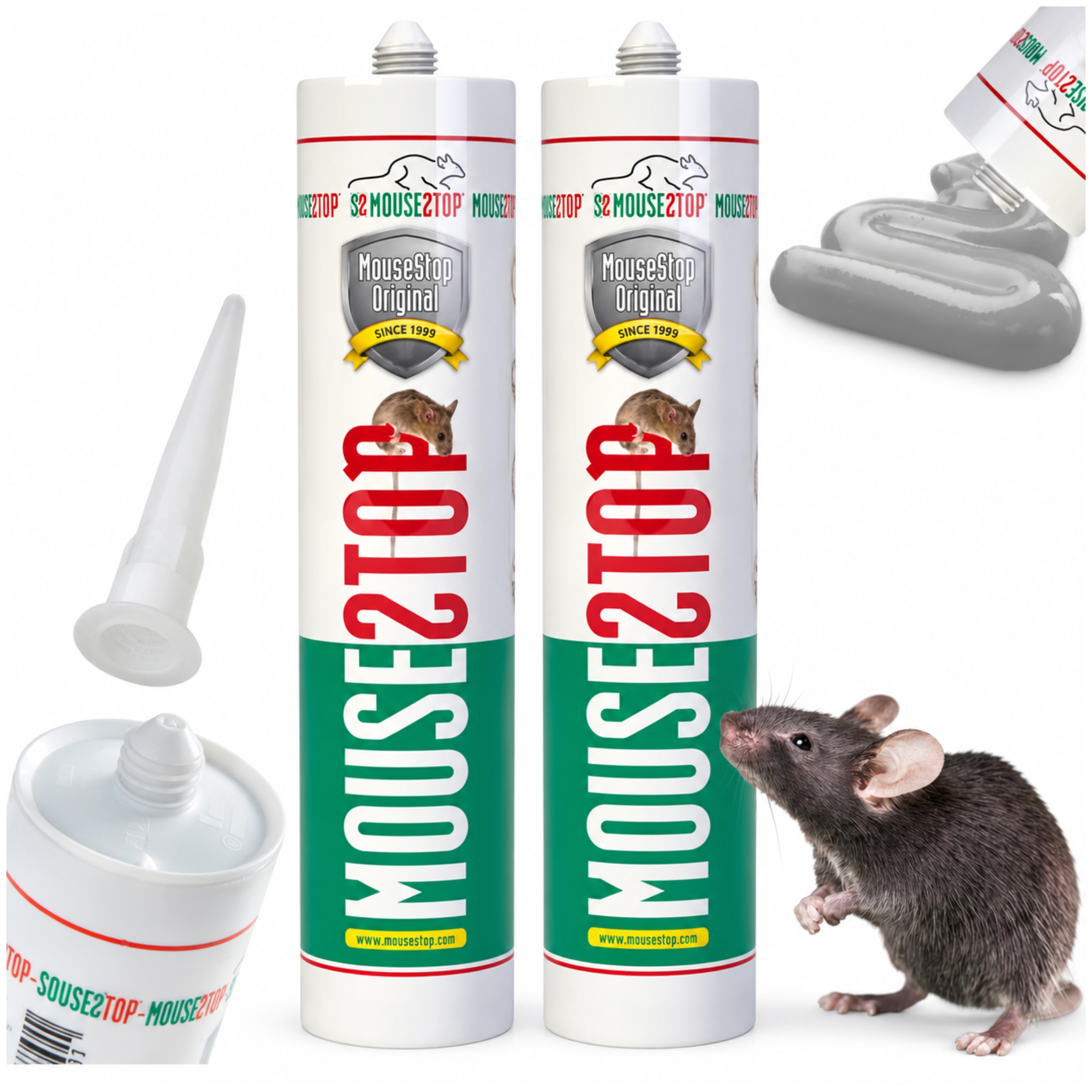 Těsnící hmota MouseStop 2 x 300 ml proti myším a hlodavcům