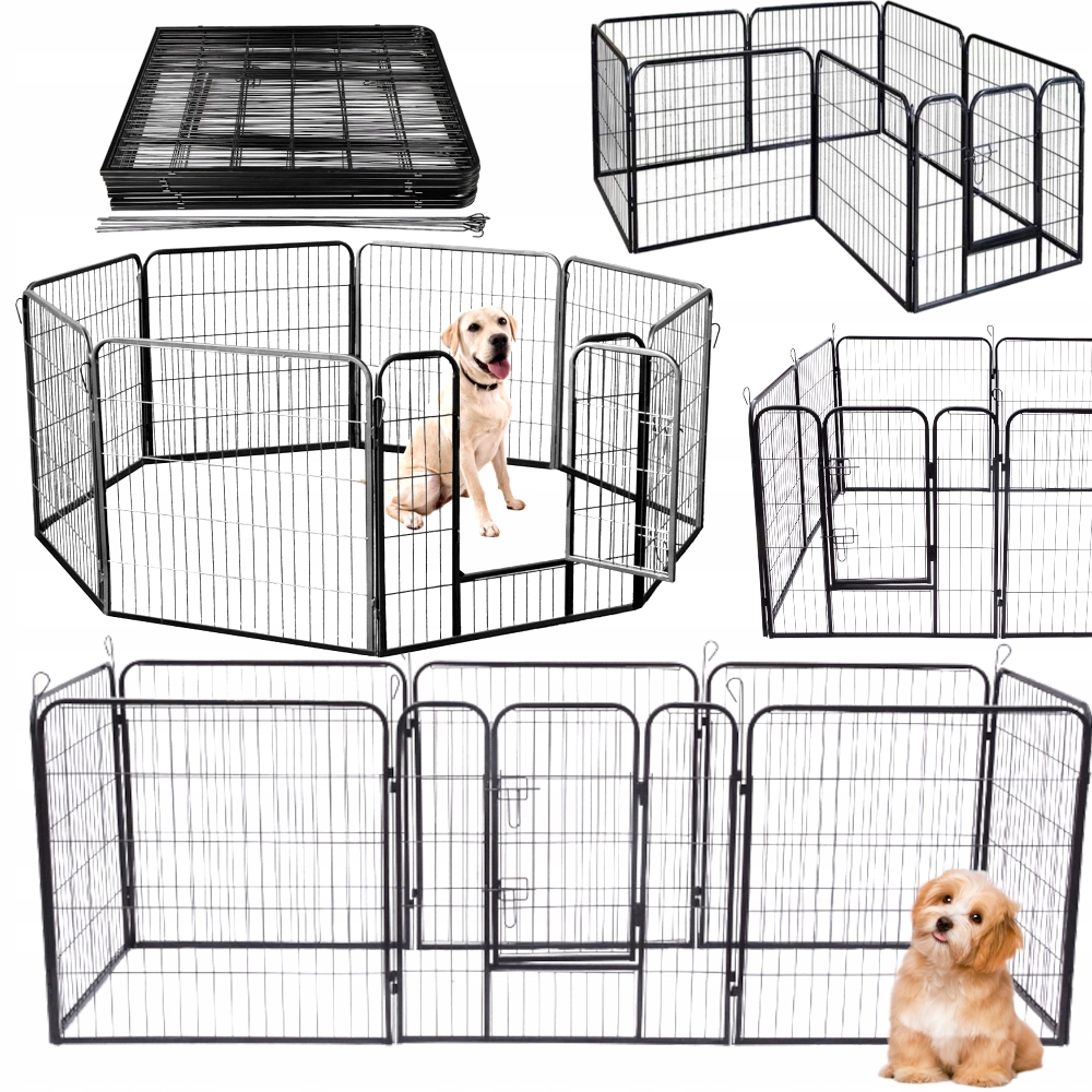 Kojec Wybieg Zagroda dla Psa Psów Szczeniąt 8 paneli 80x100cm 22kg Mocny