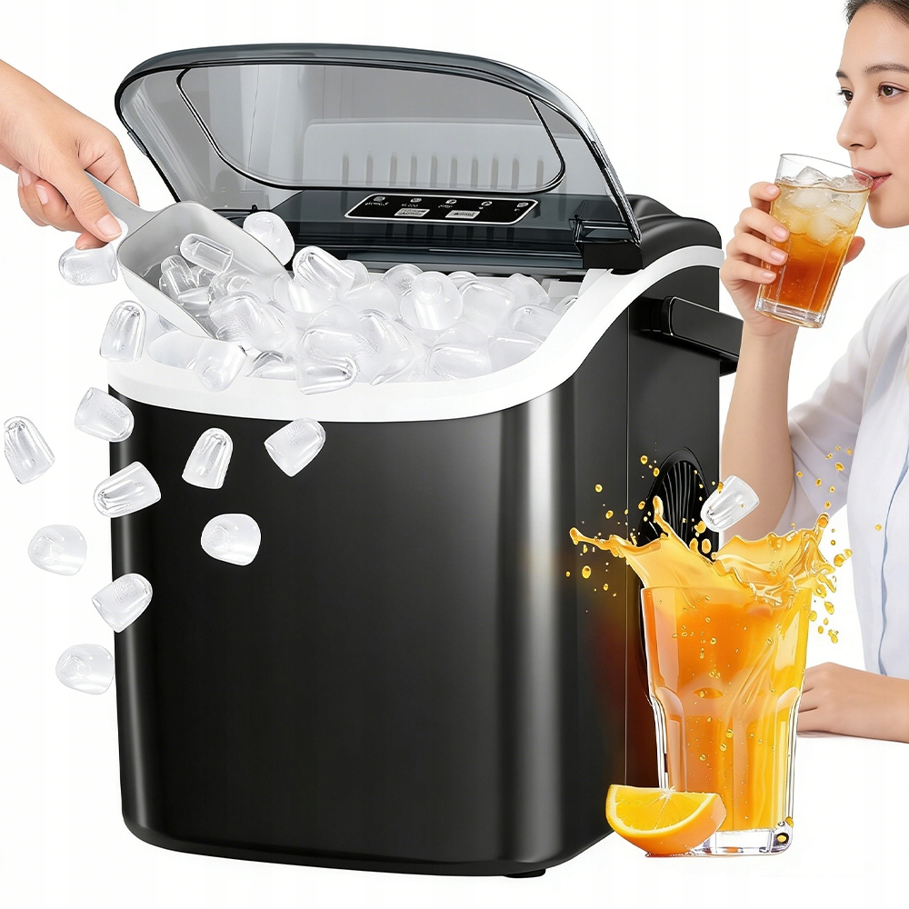 Stroj Na Led 12 Kg Za Den, Ovládací Panel Pro Dvě Velikosti Kostek, Černý