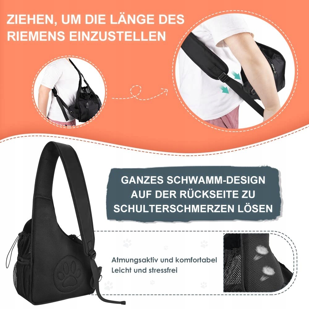NASJAC Torba Na Psa Regulowany Pasek Siatka Do 3.5KG — miniatura 4