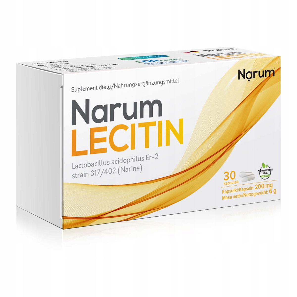 Narum Lecitin–bakterie Lactobacillus + lecytyna suplement diety | 60 kaps.