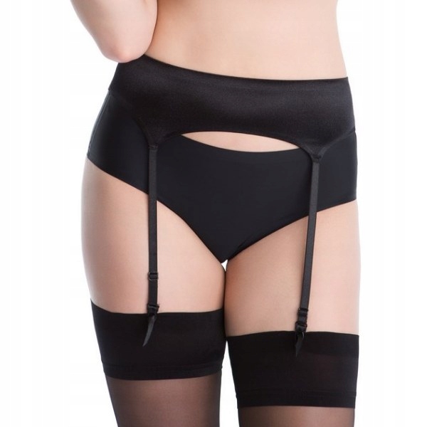 Gładki połyskujący pas do pończoch Julimex ORCHID