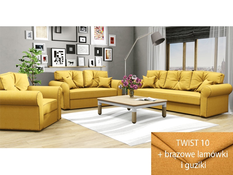 Zestaw LION 3+2+1 Sofa Rozkładana Wersalka Fotel Marka bez marki