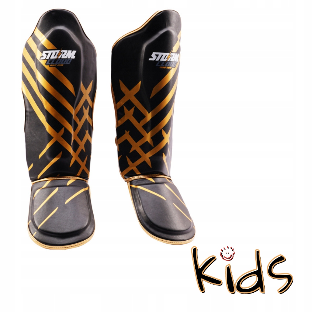 StormCloud Ochranné chrániče na holeně pro děti Lynx Černo-zlaté Junior M