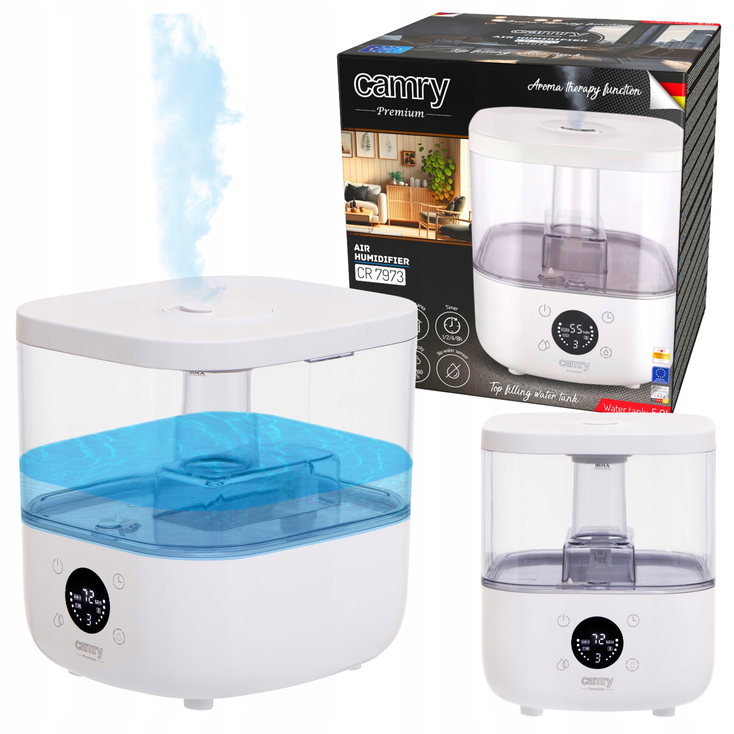 Ultrazvukový Led Zvlhčovač Vzduchu Difuzér Vůně Aromaterapie Bílý