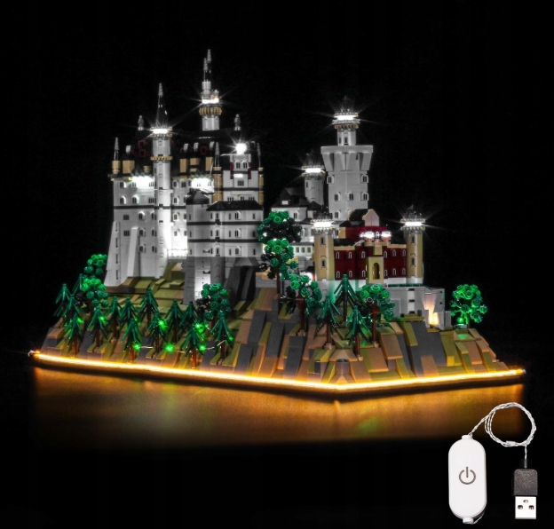 Sada Led osvětlení kompatibilní se sadou Lego 21063 Zámek