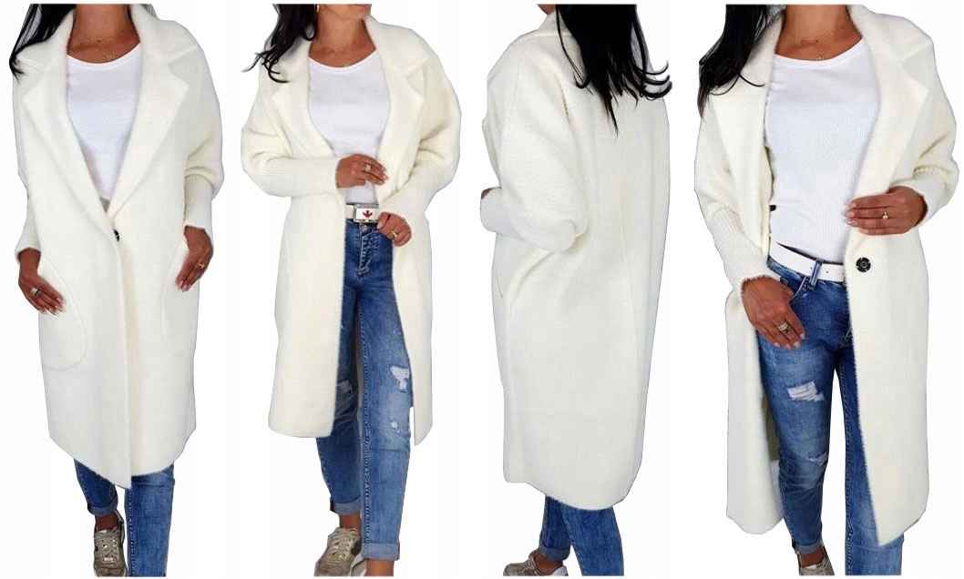 

Płaszcz Alpaka Długi Płaszczyk Wełna Kurtka M