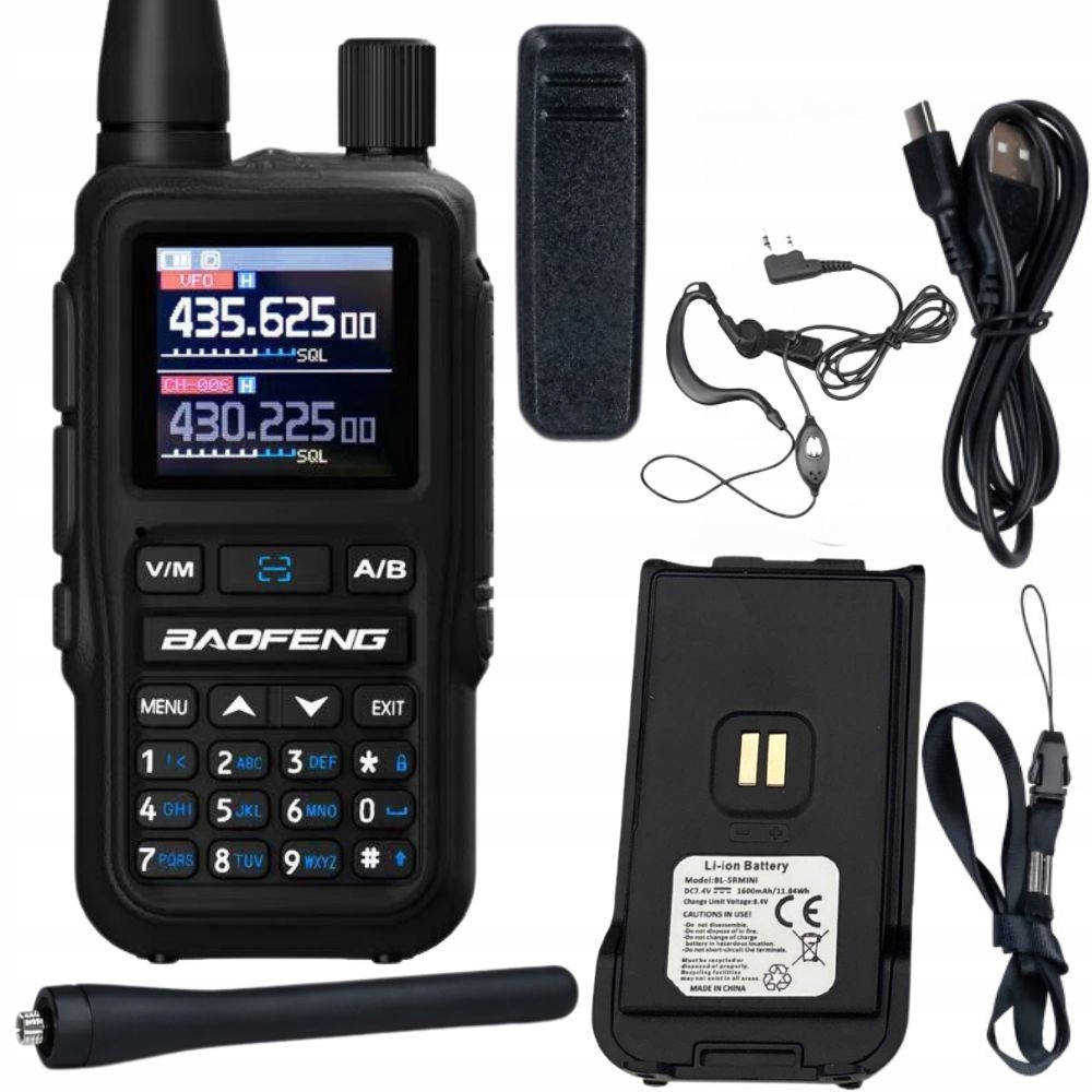 Krótkofalówka Baofeng UV-5R Mini Duży Zasięg Do 20KM Latarka 1600mAh