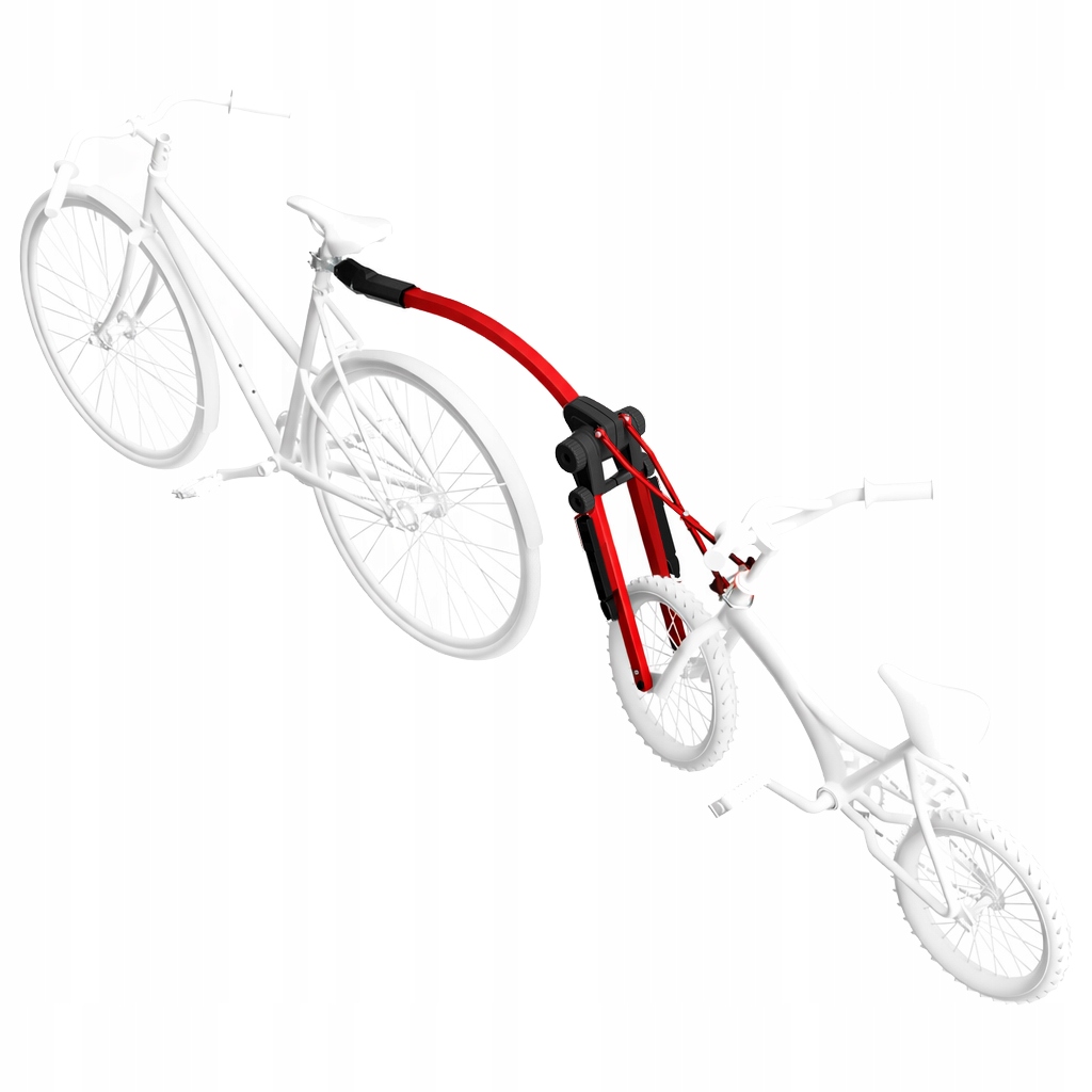 Sztywny hol rowerowy drążek holowniczy Trail Angel czerwony