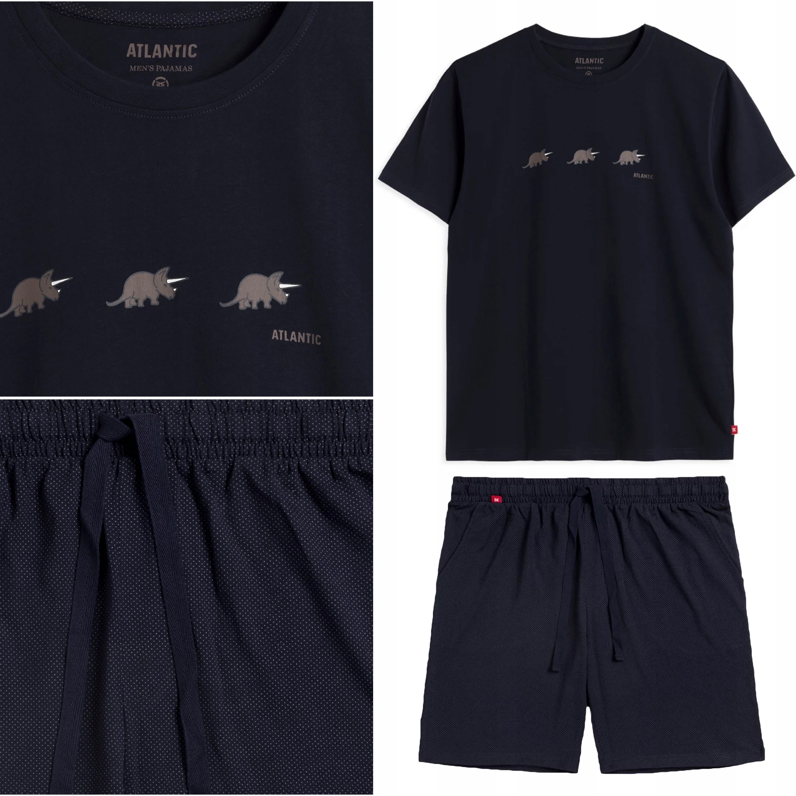 Pánské Pyžamo Atlantic NMP-371 bavlněné Letní s krátkým rukávem M