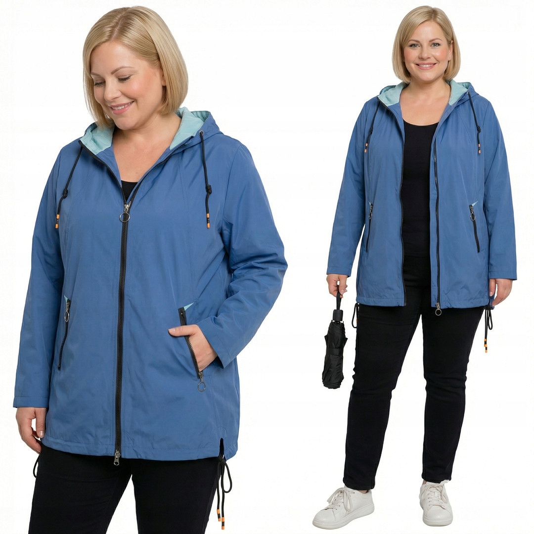 Modro-mátová bunda plus size velikost 54