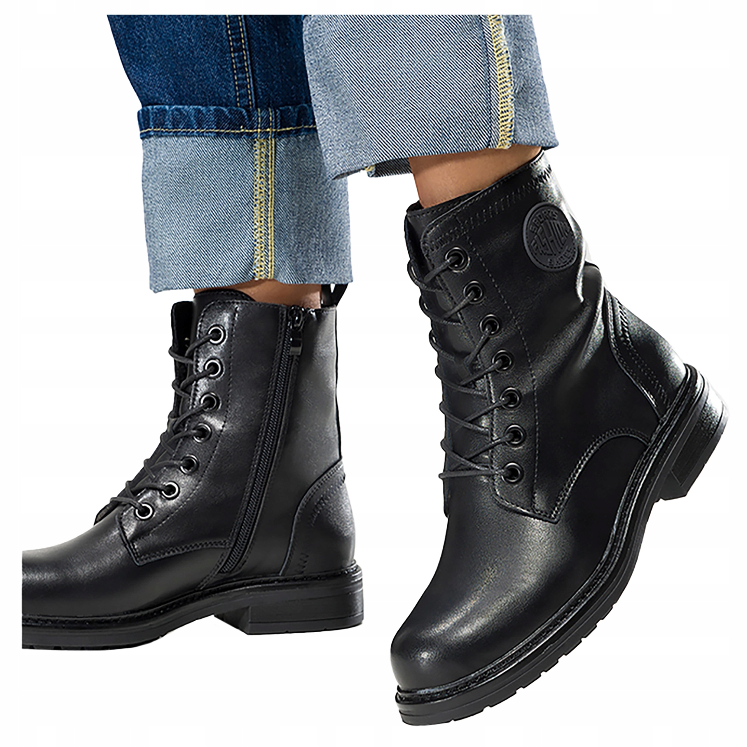 Kotníkové Boty Černé Šněrovací Boty Modní Klasické vel. 37