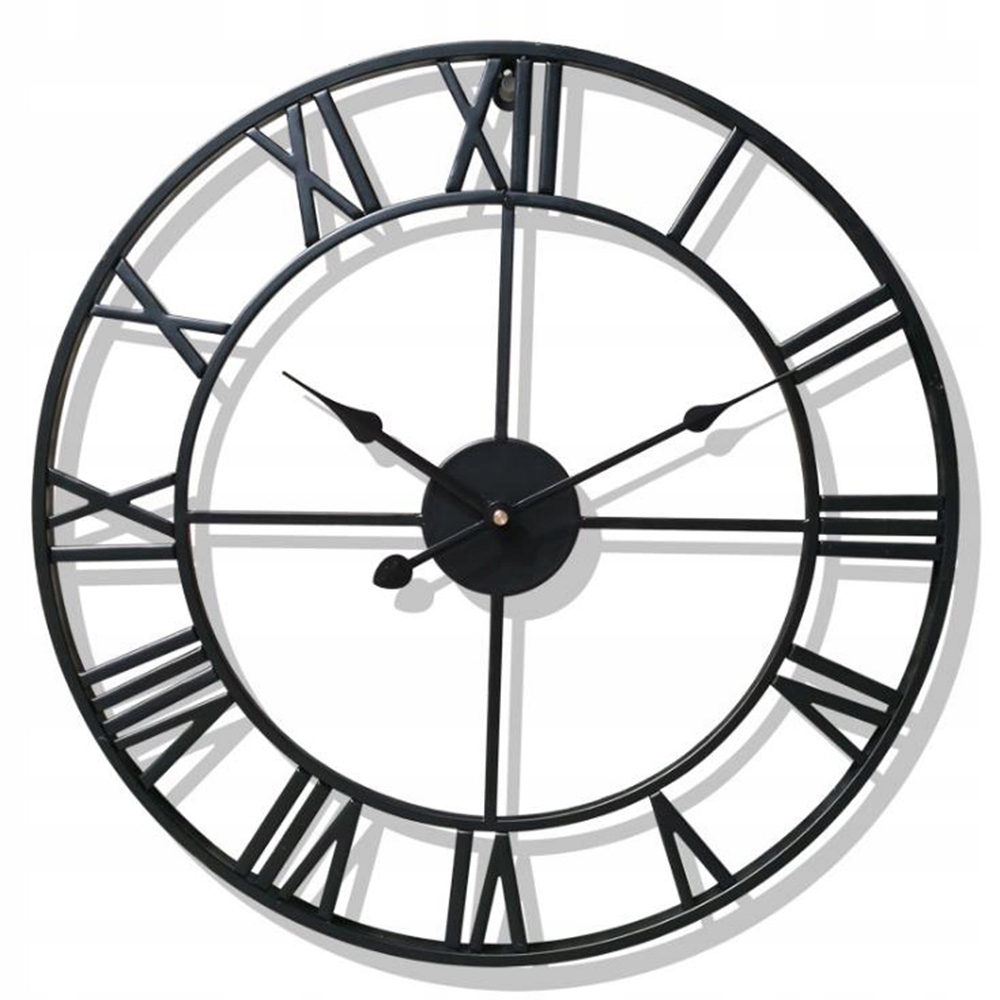 

Zegar czarny metalowy loft na ścianę wiszący 60cm