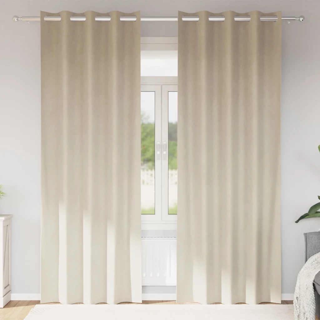 vidaXL Zatemňovací závěsy 2 pcs Krémová 140 x 225 cm samet