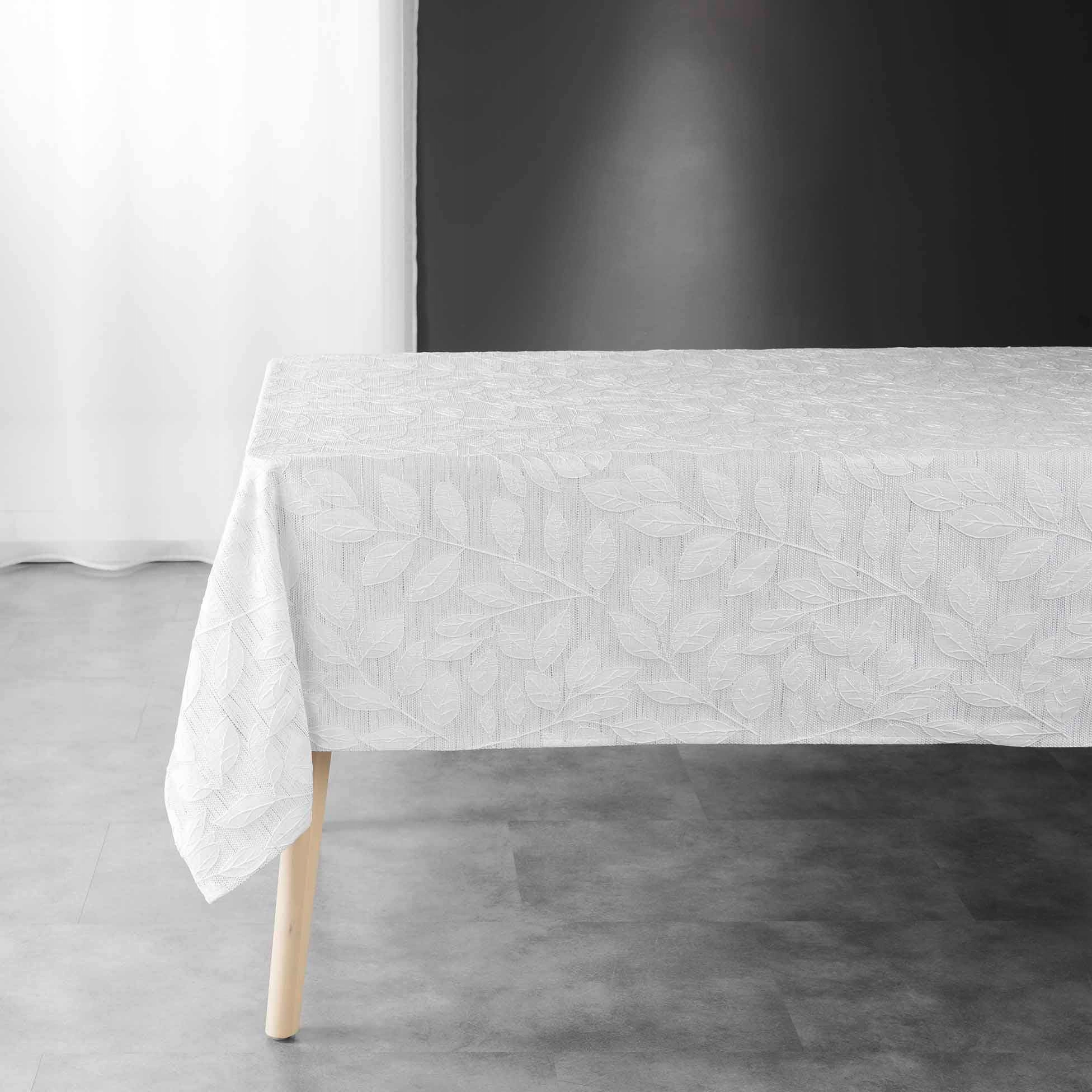 

Obrus na stół biały Żakardowy rustykalny 140x240cm