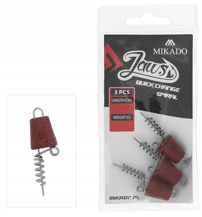 Mikado Wkręt do przynęt Jaws Quick Change Spiral 5g 4.7cm 3szt