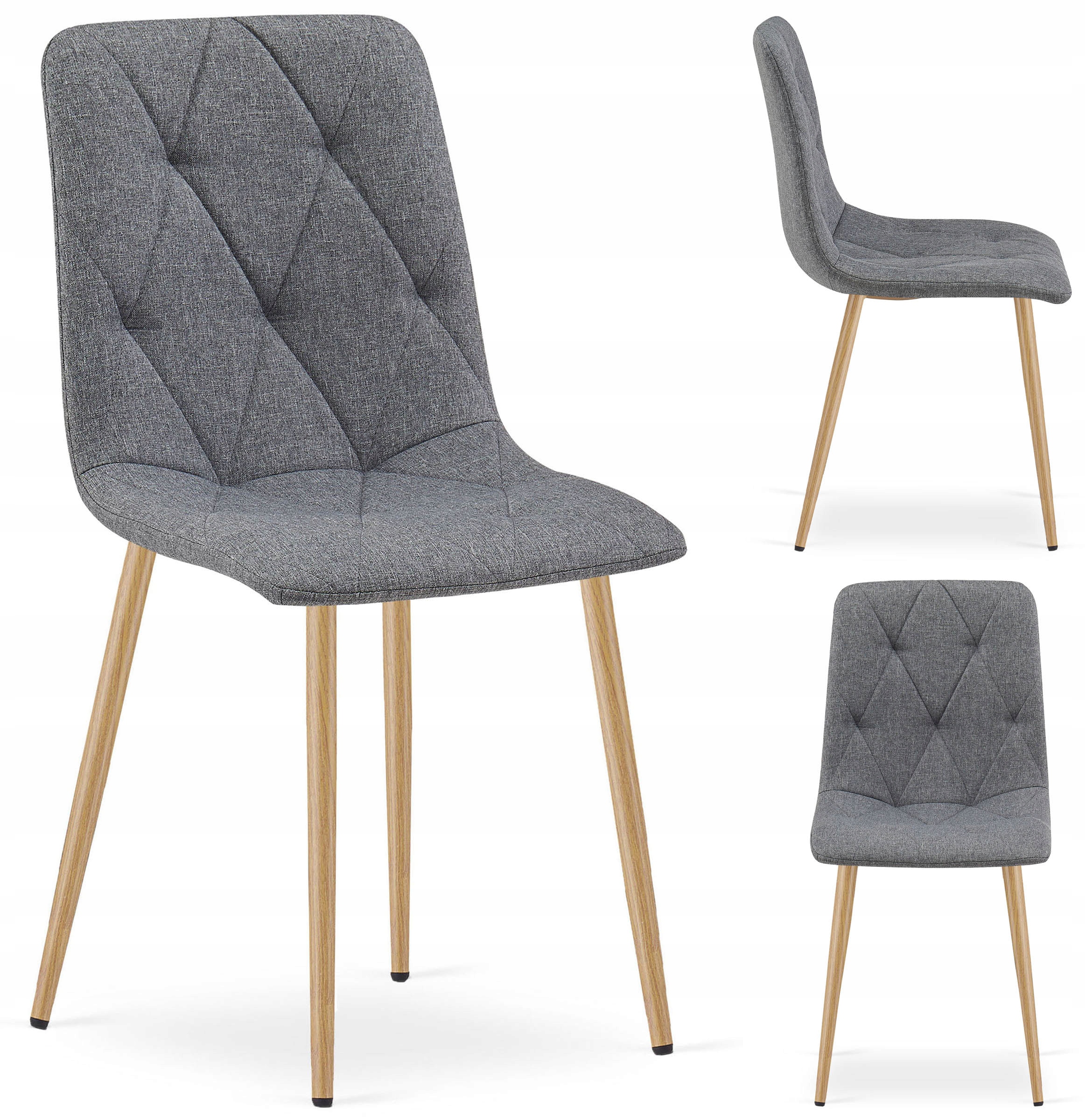 Krzesło Tapicerowane Do Salonu Kuchni Jadalni Ciemnoszare Lumines