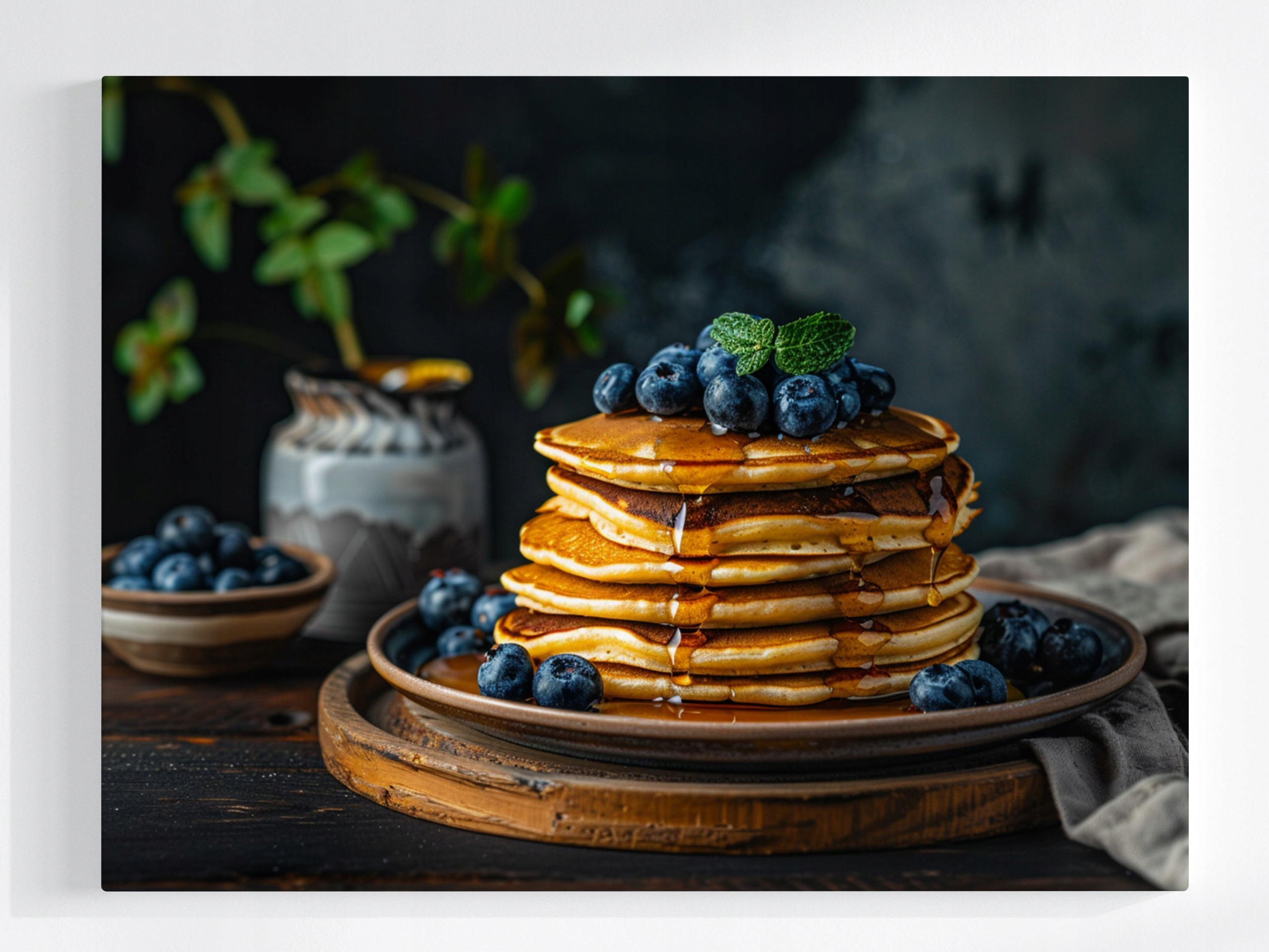 Obraz Na Plátně Canvas Kulinaria Jídlo Palačinky Pancake Borůvky 80x60