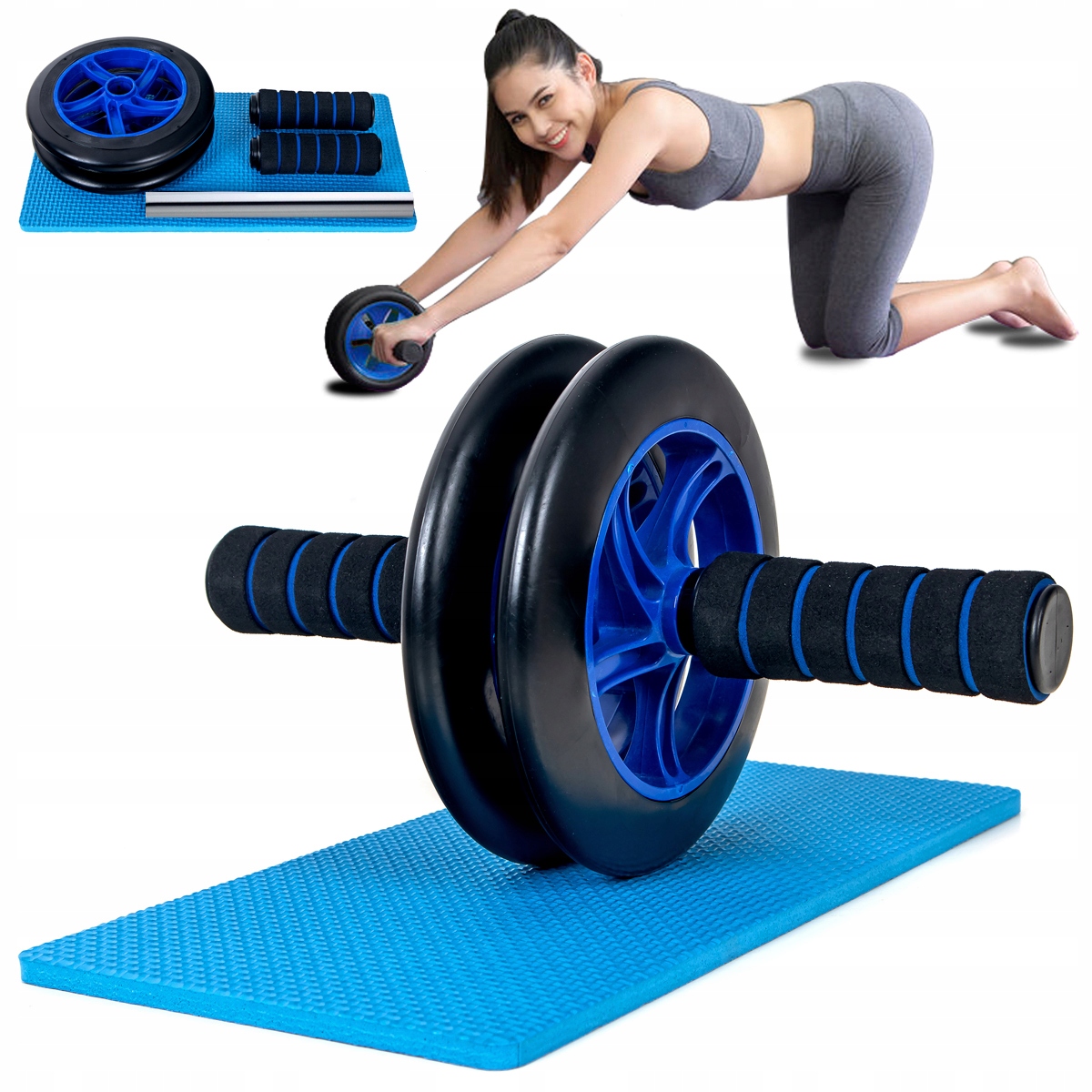 Kółko Do Ćwiczeń mięśni brzucha mata Podwójne Roller Abs zestaw Ab Wheel