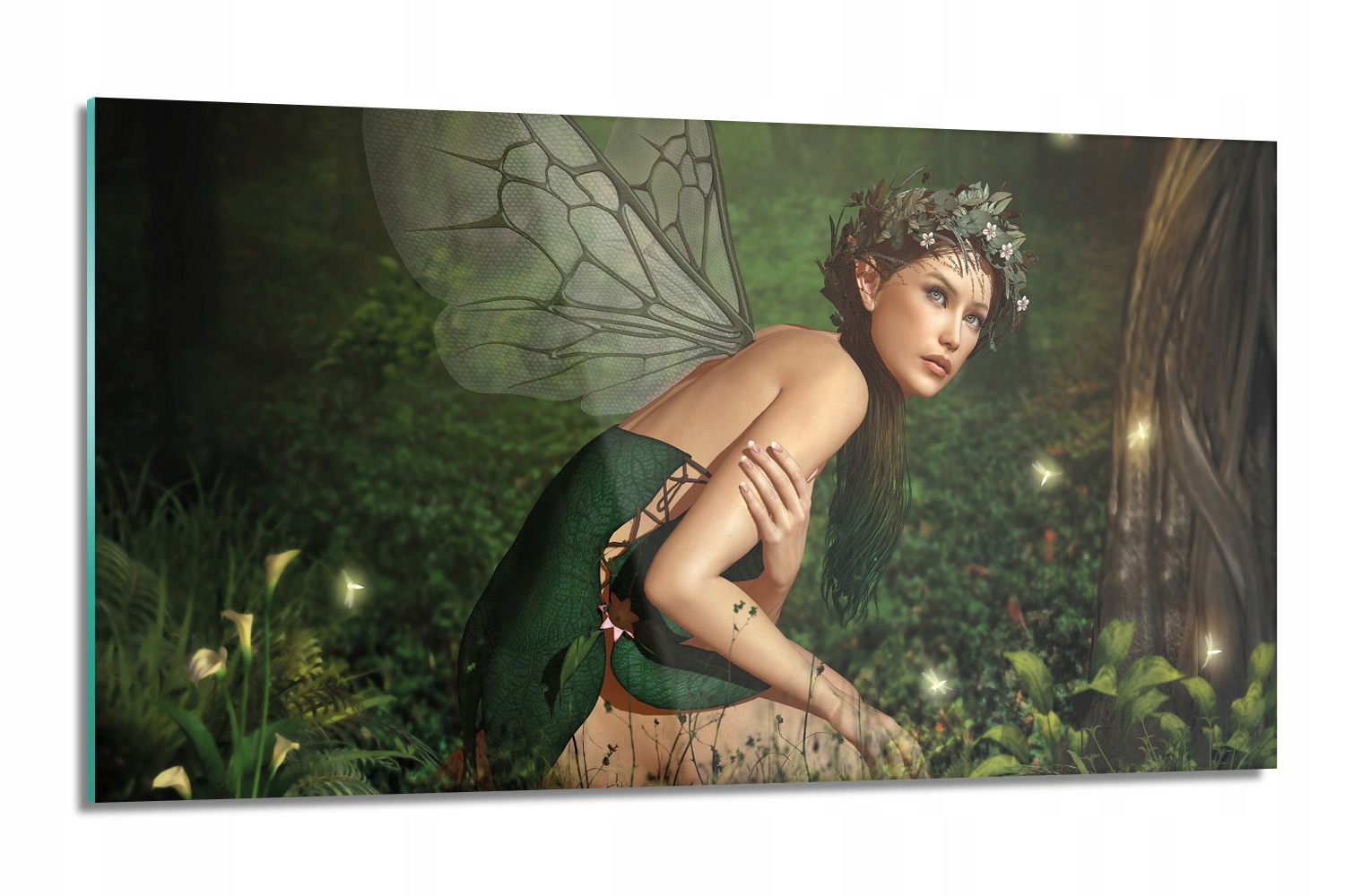 dekor Víla les světlušky dekor 120x60 sklo